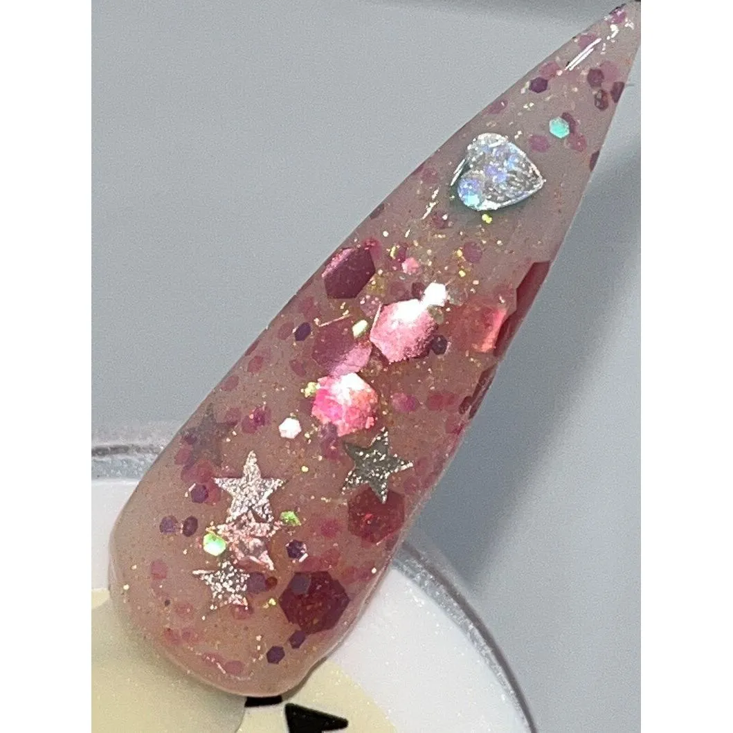 Summer Romance Glitter acrylic powder, best glitter acrylic powder, glitter acrylic powder for acrylic nails, glitter nail dip, glitter nail dipping powder, acrylic powder
