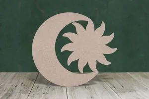 Sun and moon joined together - wooden craft blank - 3mm MDF