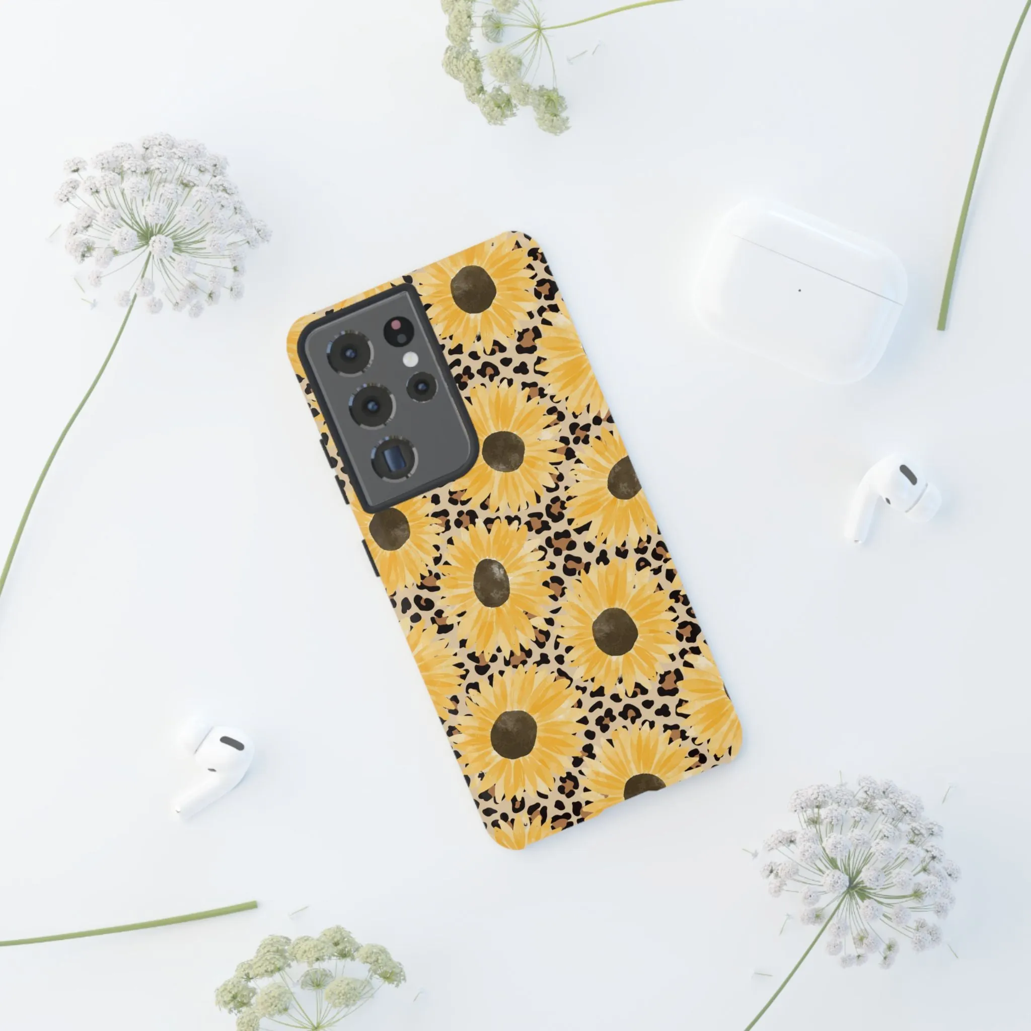Sunflower Cheetah Tough Cell Phone Case - Various Styles/Sizes