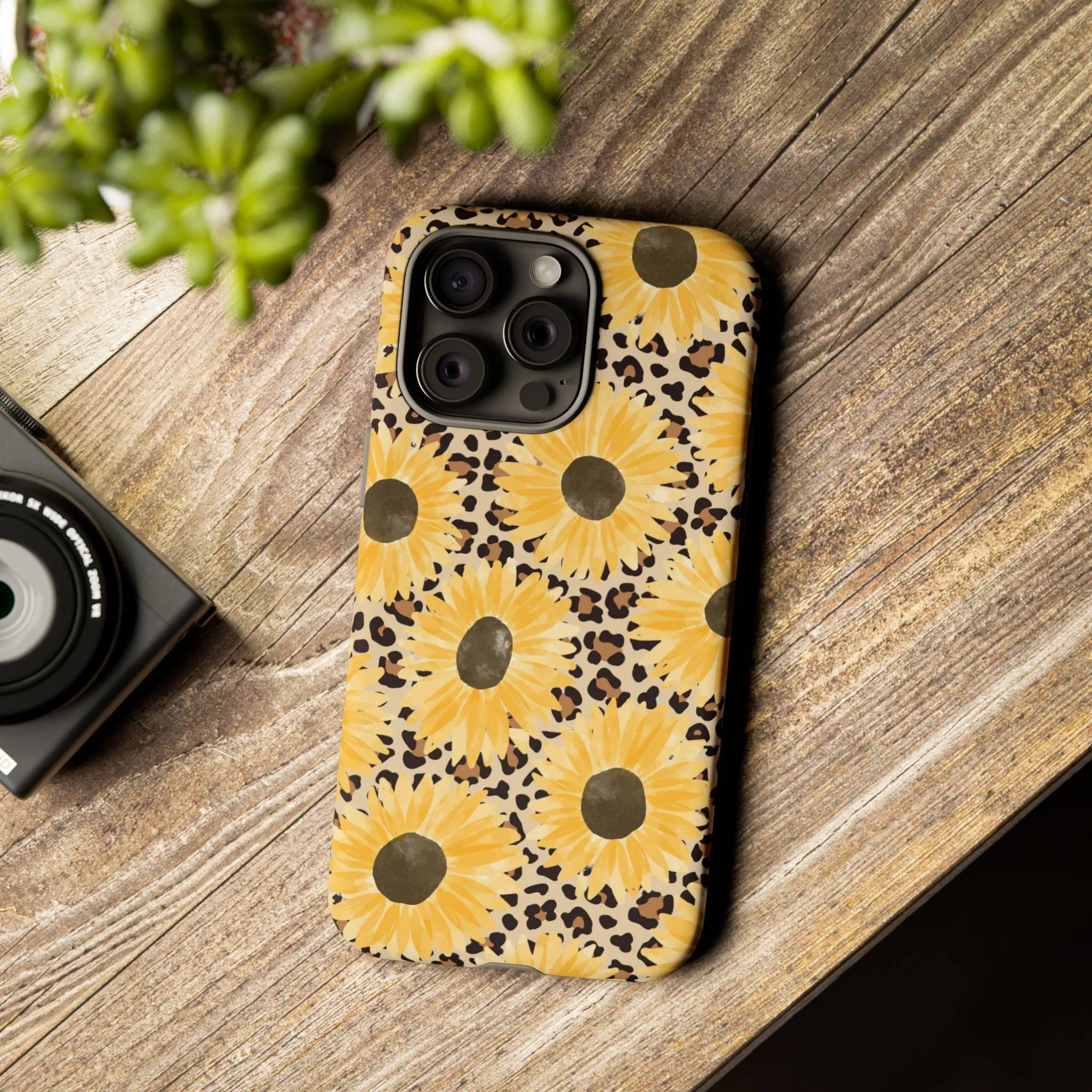 Sunflower Cheetah Tough Cell Phone Case - Various Styles/Sizes