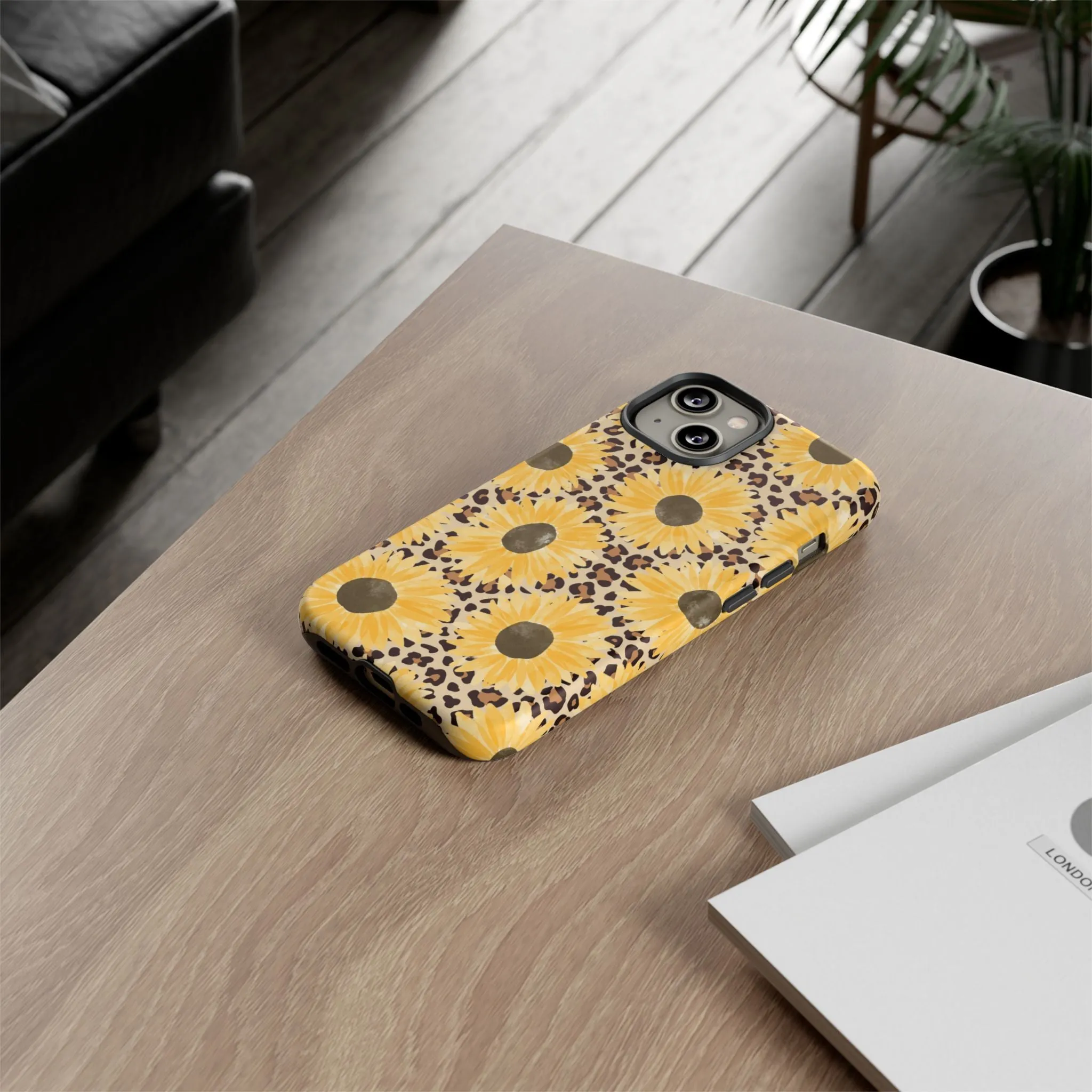 Sunflower Cheetah Tough Cell Phone Case - Various Styles/Sizes