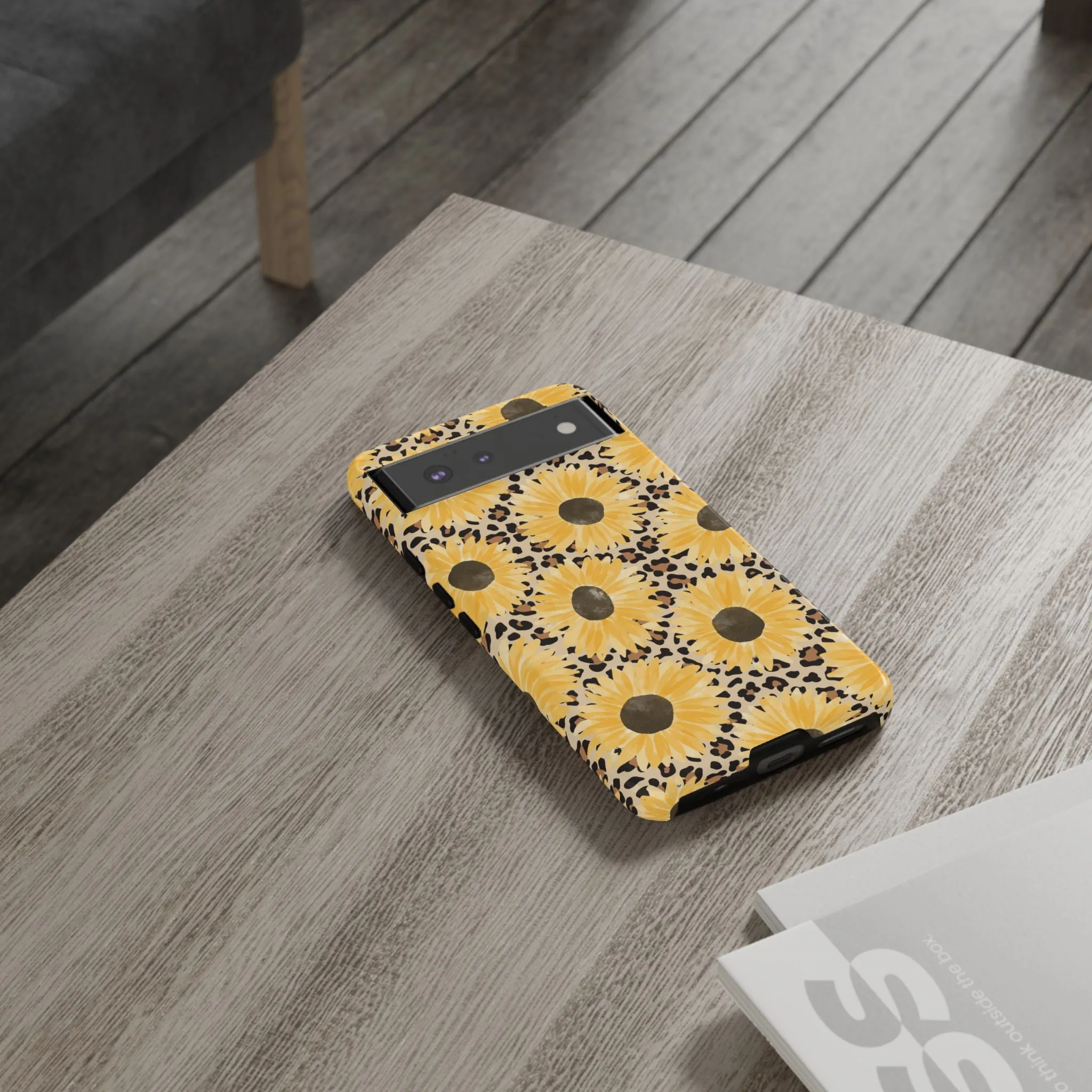 Sunflower Cheetah Tough Cell Phone Case - Various Styles/Sizes