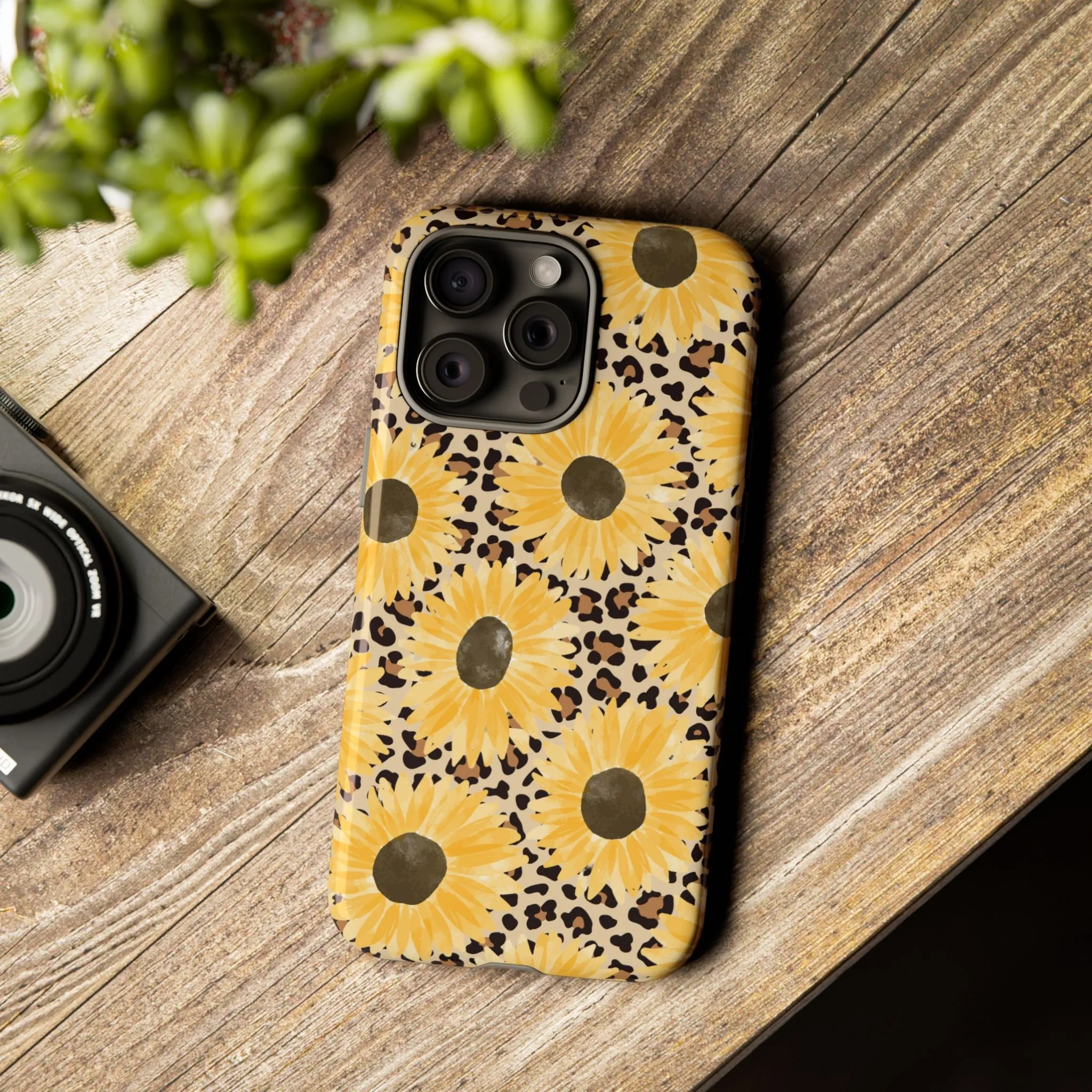 Sunflower Cheetah Tough Cell Phone Case - Various Styles/Sizes