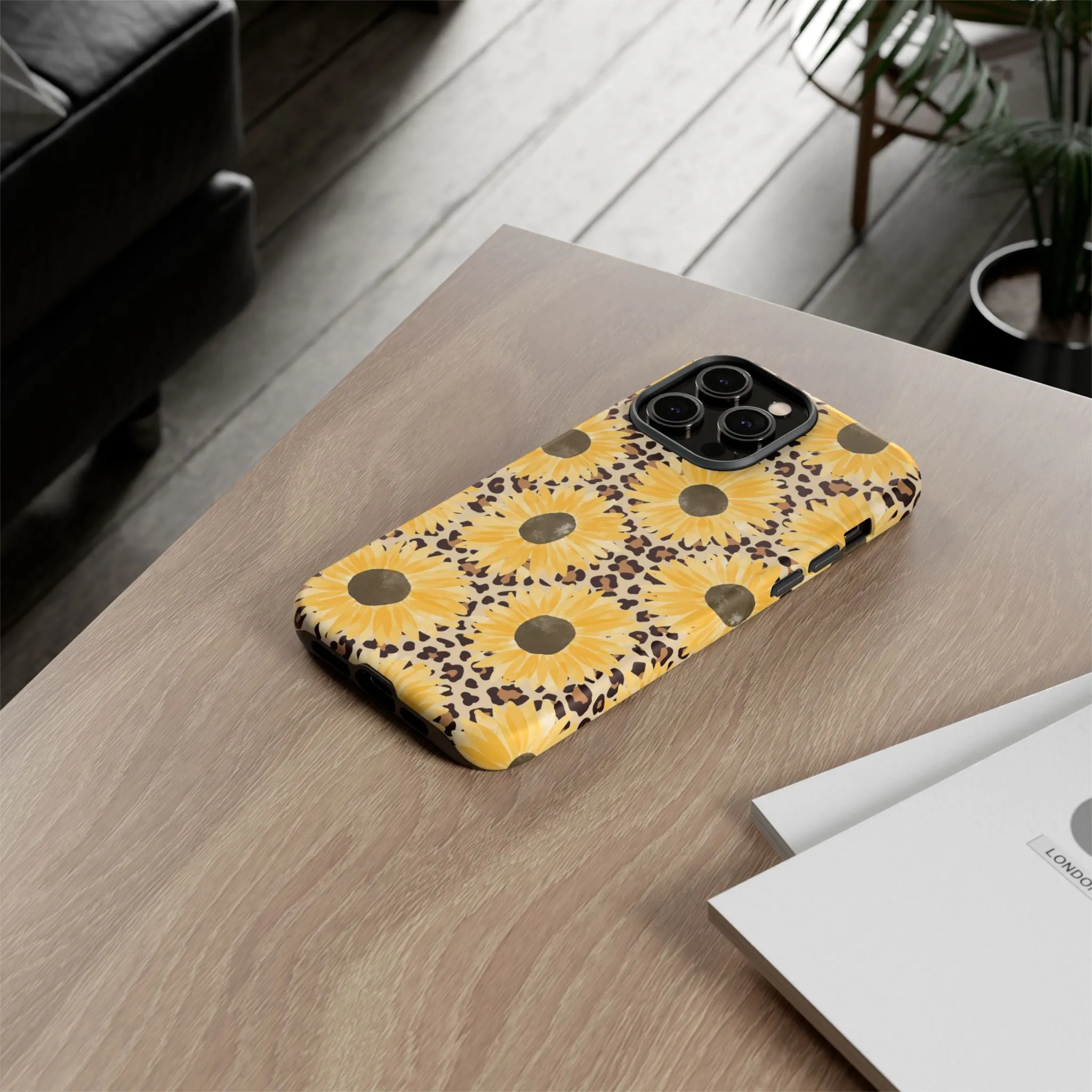 Sunflower Cheetah Tough Cell Phone Case - Various Styles/Sizes