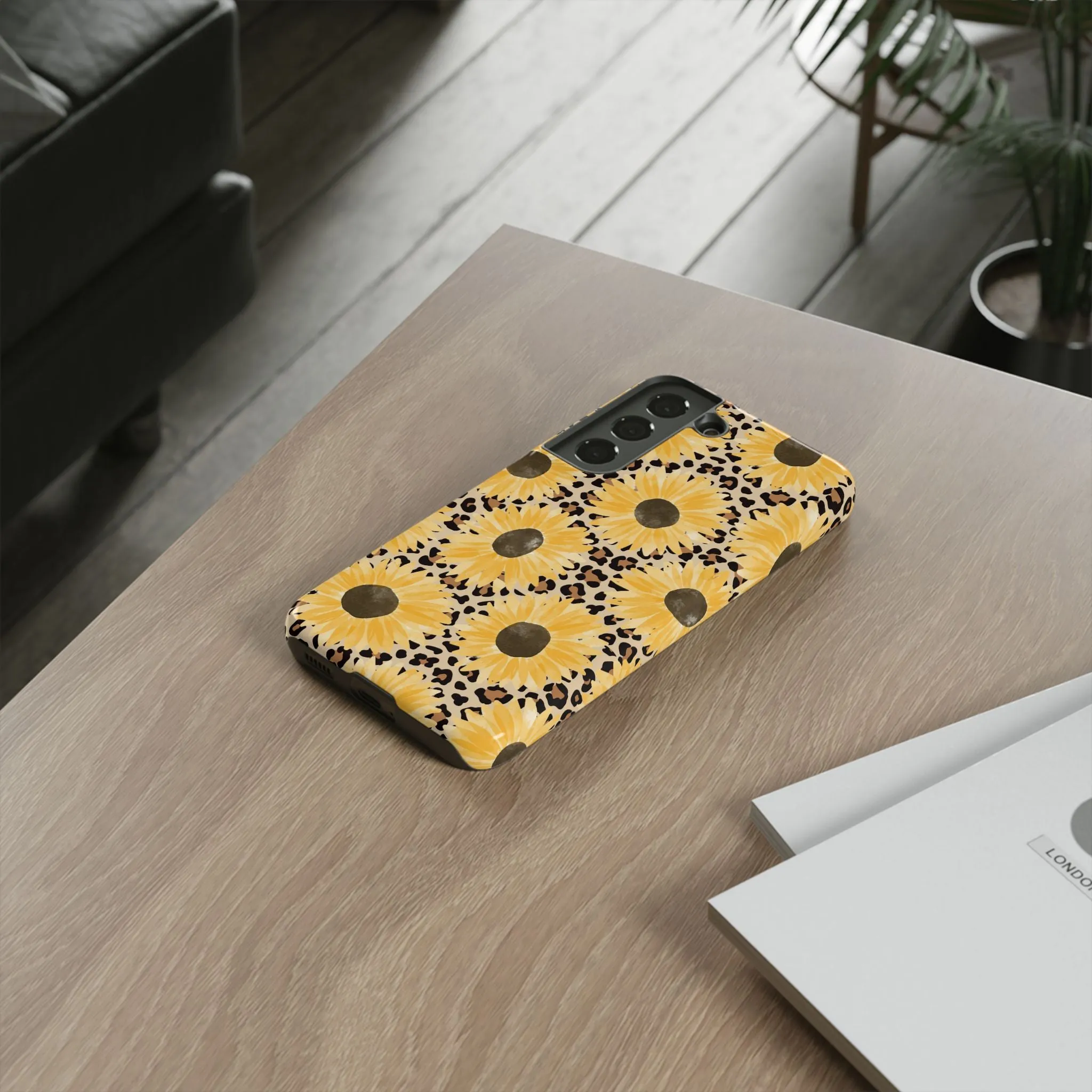 Sunflower Cheetah Tough Cell Phone Case - Various Styles/Sizes