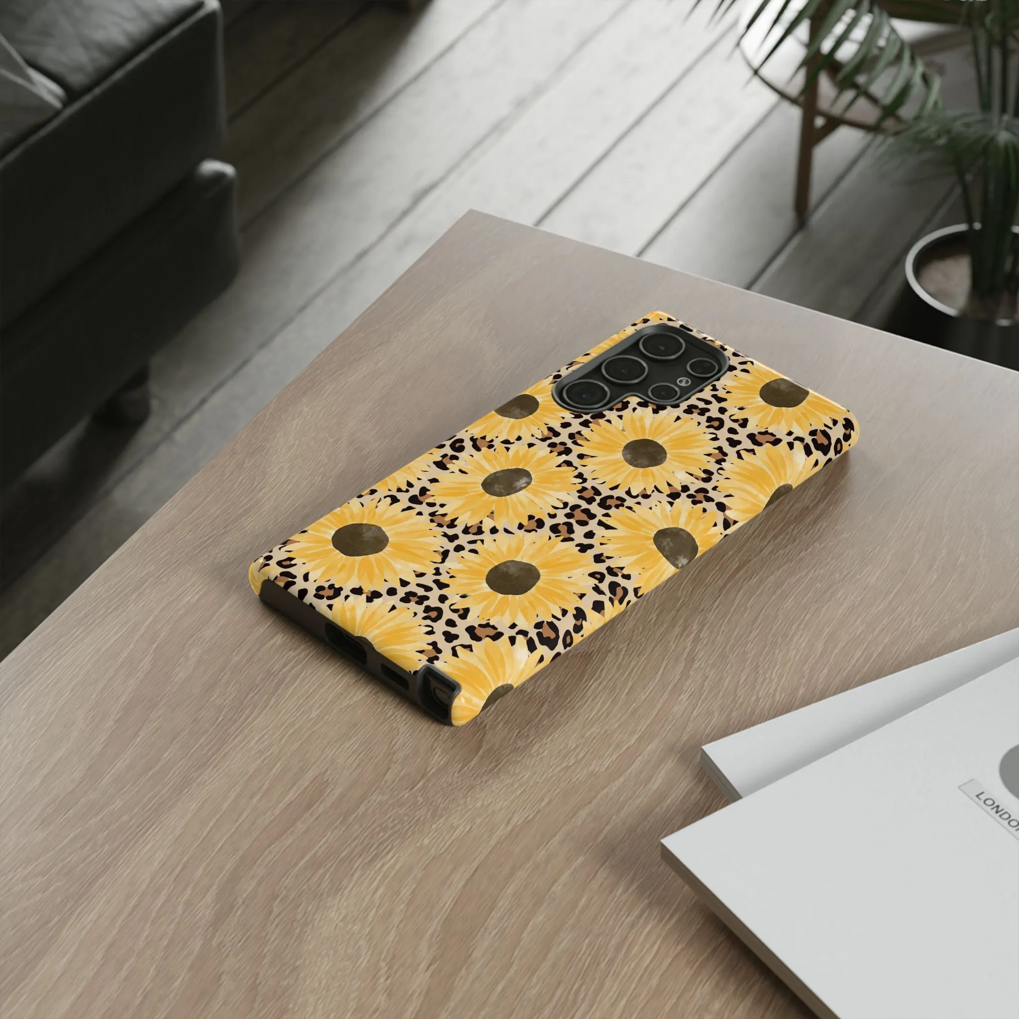 Sunflower Cheetah Tough Cell Phone Case - Various Styles/Sizes