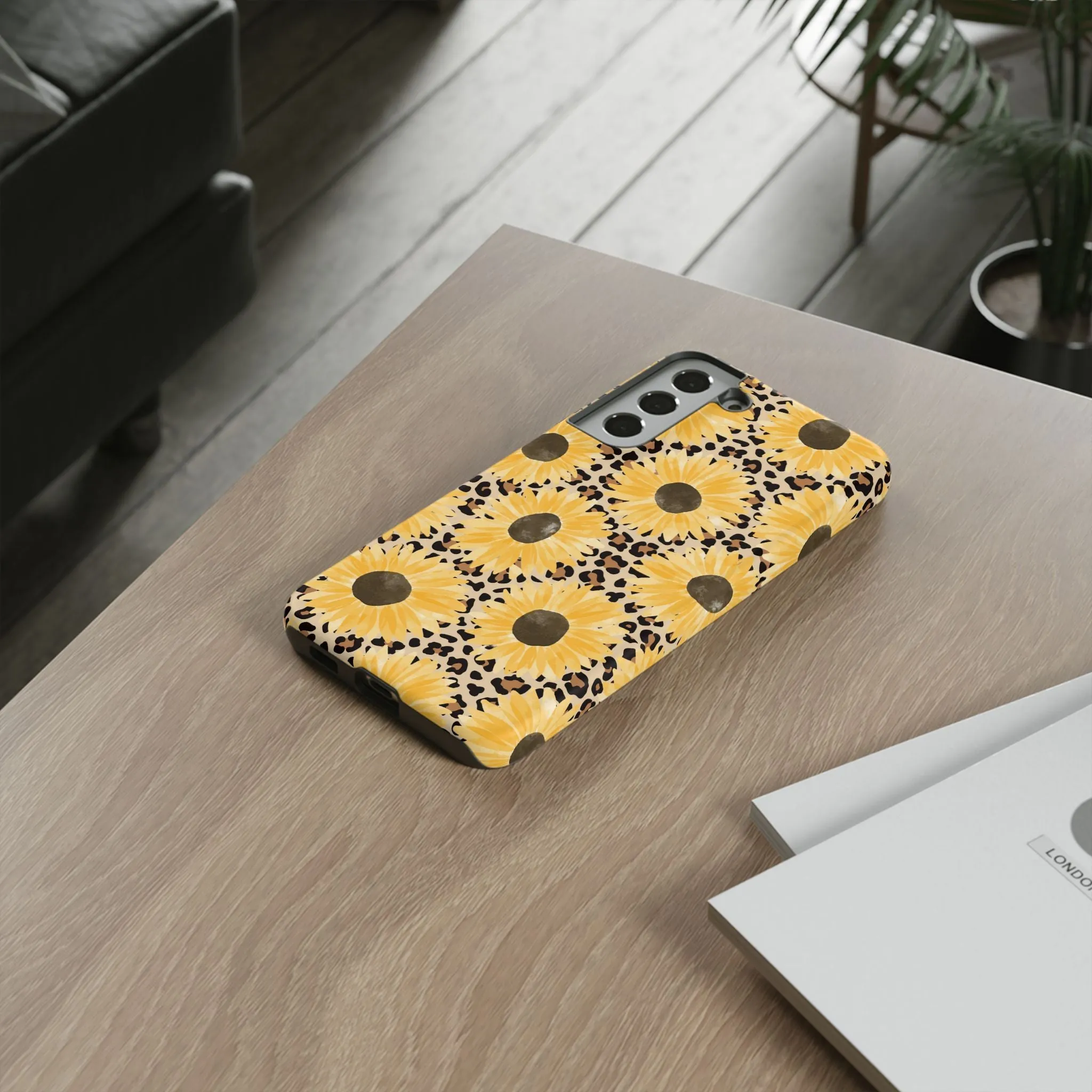 Sunflower Cheetah Tough Cell Phone Case - Various Styles/Sizes