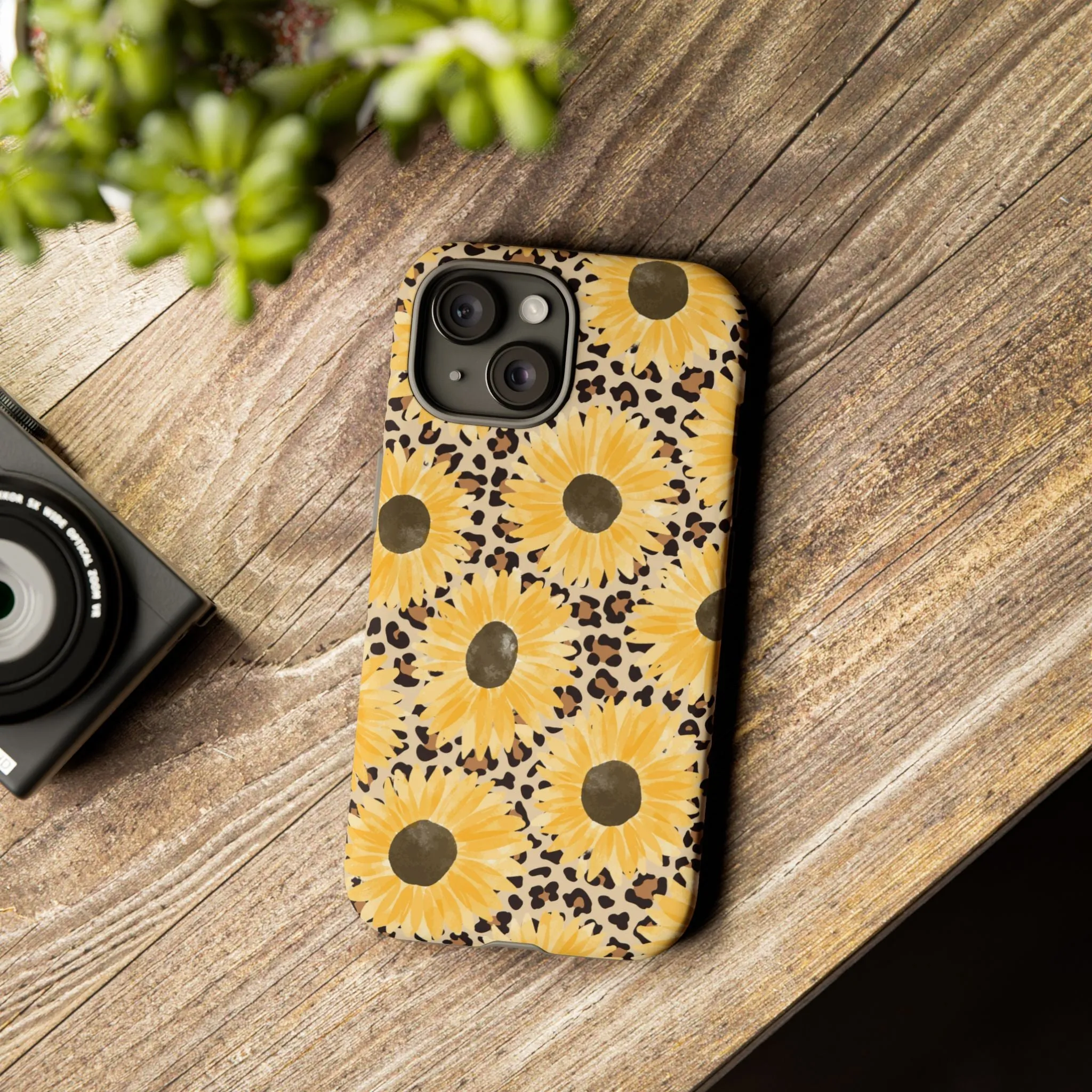 Sunflower Cheetah Tough Cell Phone Case - Various Styles/Sizes
