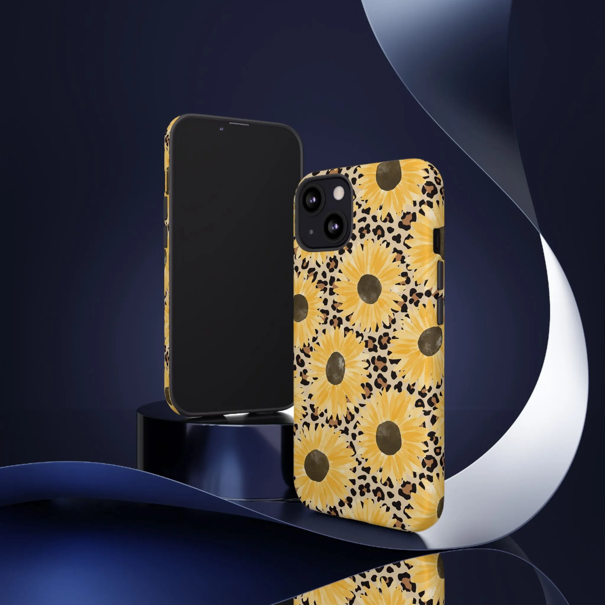 Sunflower Cheetah Tough Cell Phone Case - Various Styles/Sizes