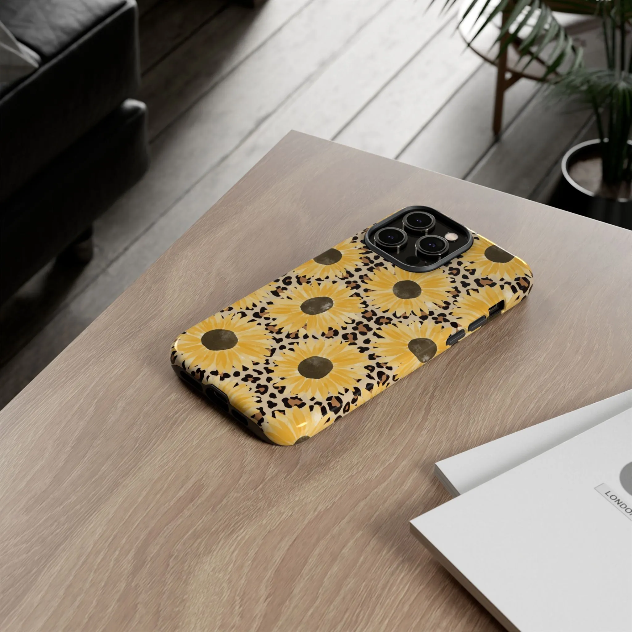 Sunflower Cheetah Tough Cell Phone Case - Various Styles/Sizes