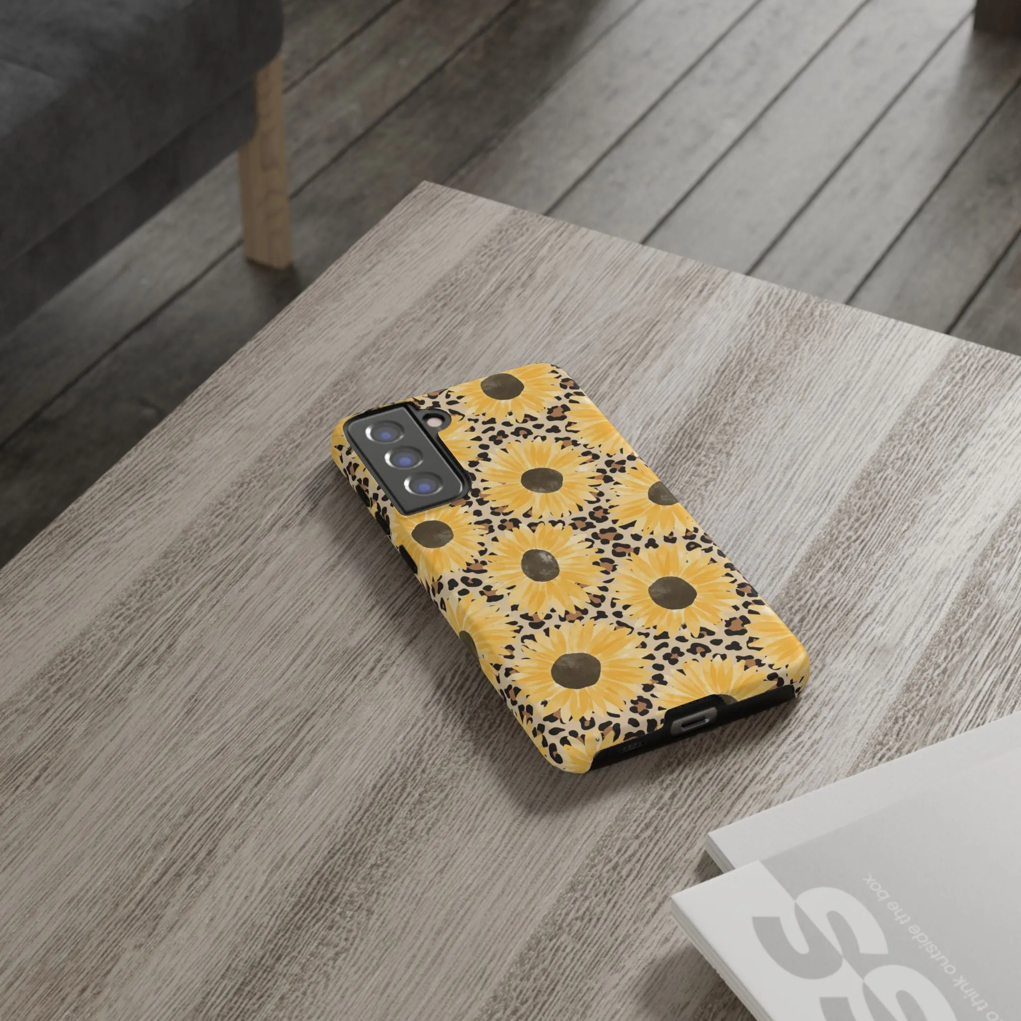 Sunflower Cheetah Tough Cell Phone Case - Various Styles/Sizes