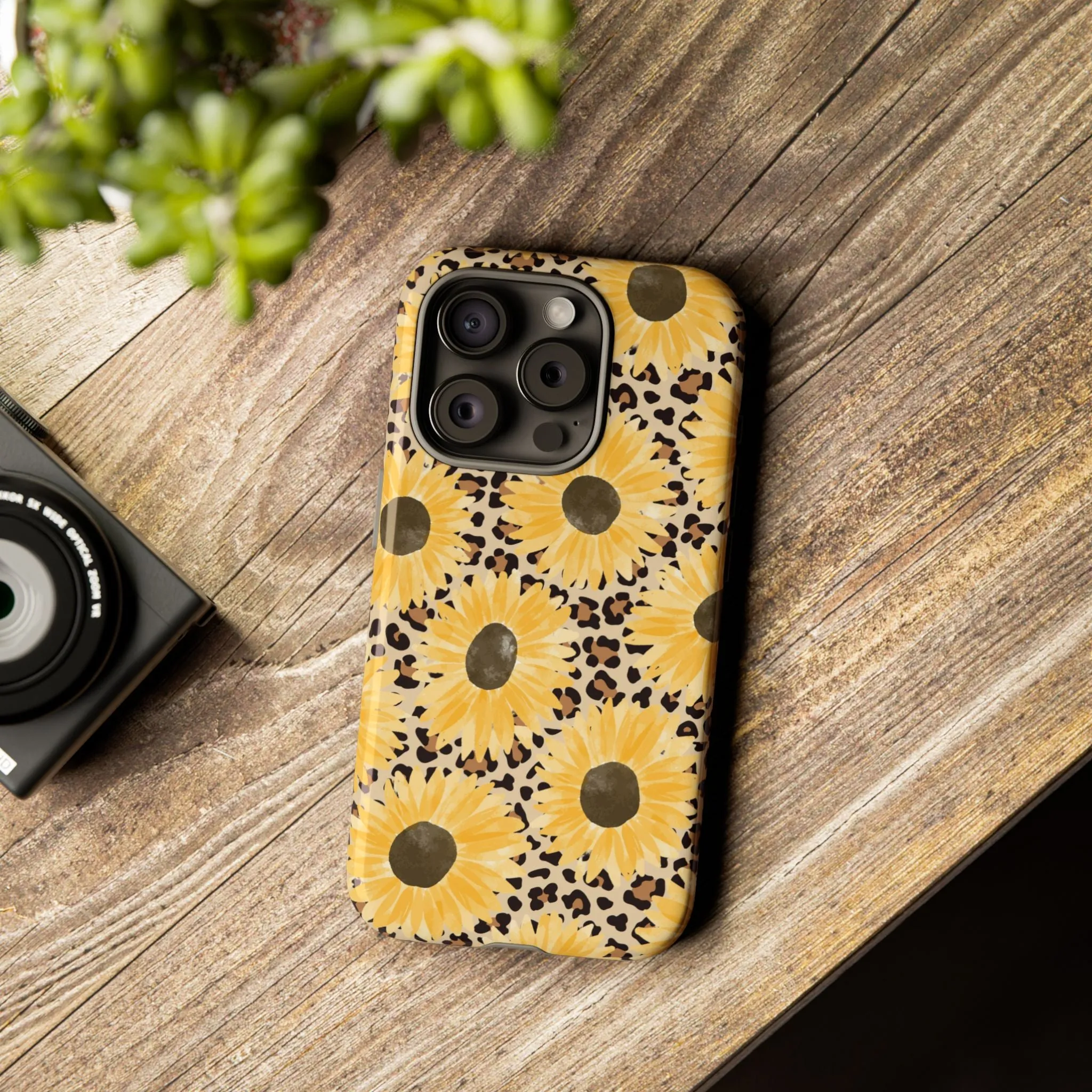 Sunflower Cheetah Tough Cell Phone Case - Various Styles/Sizes