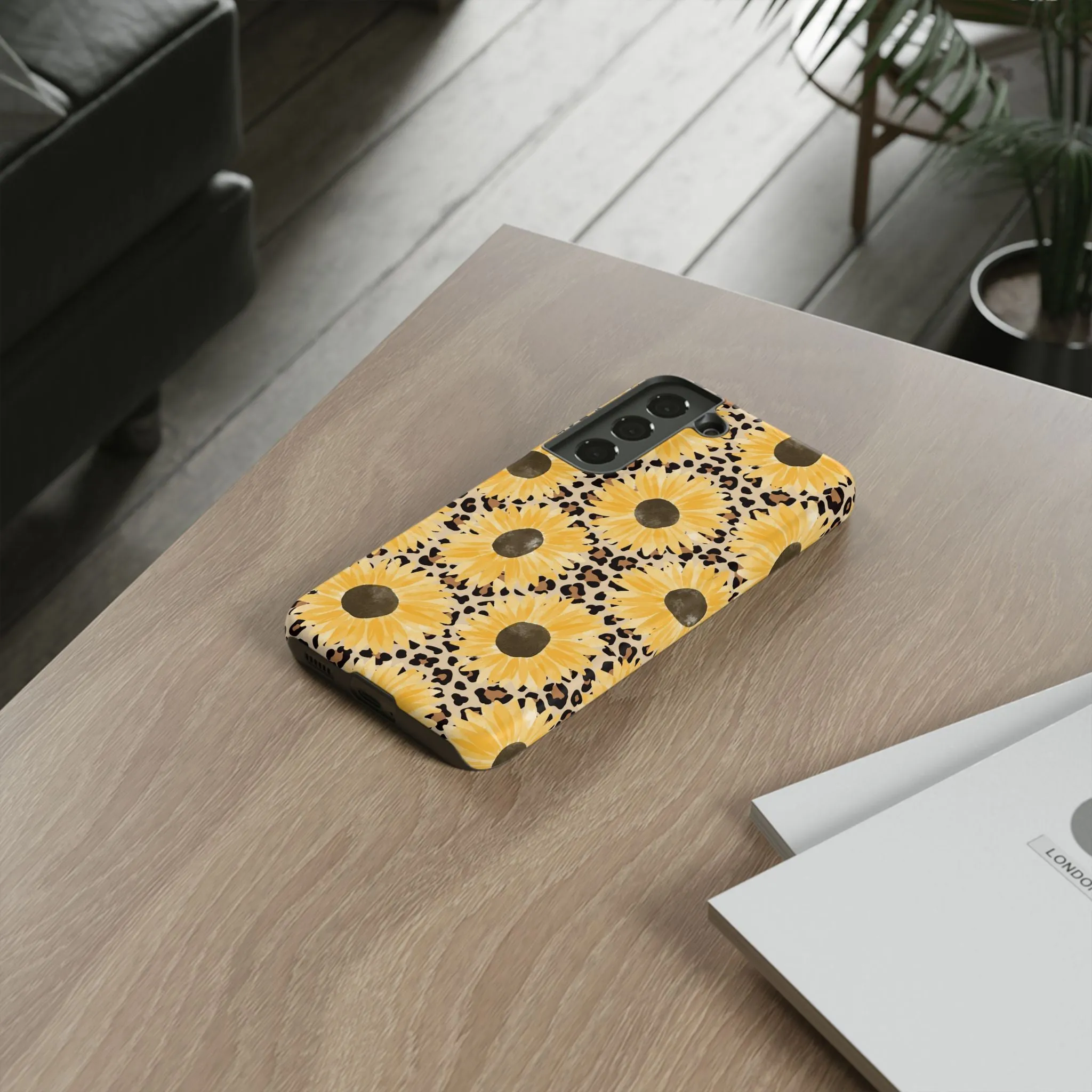 Sunflower Cheetah Tough Cell Phone Case - Various Styles/Sizes