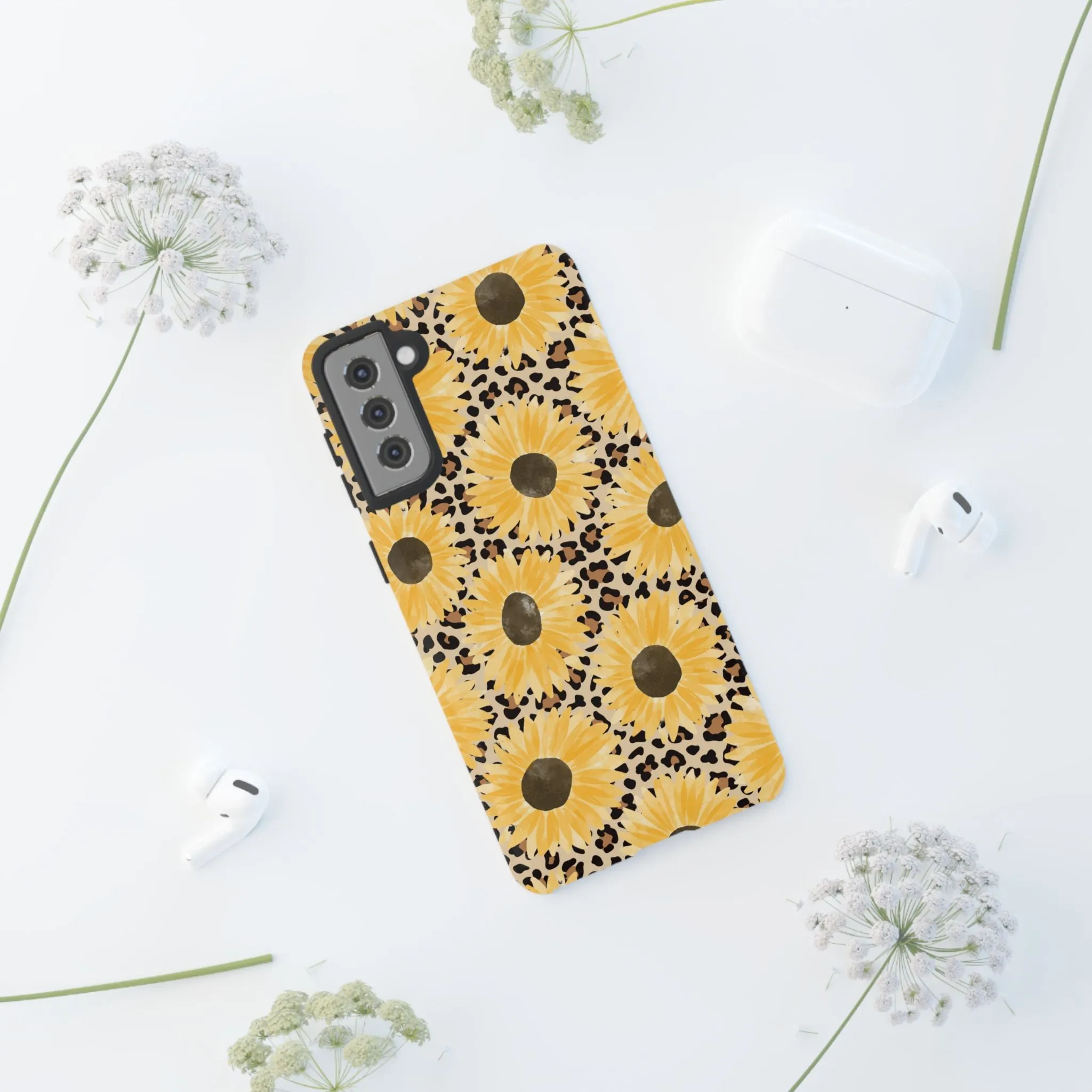 Sunflower Cheetah Tough Cell Phone Case - Various Styles/Sizes
