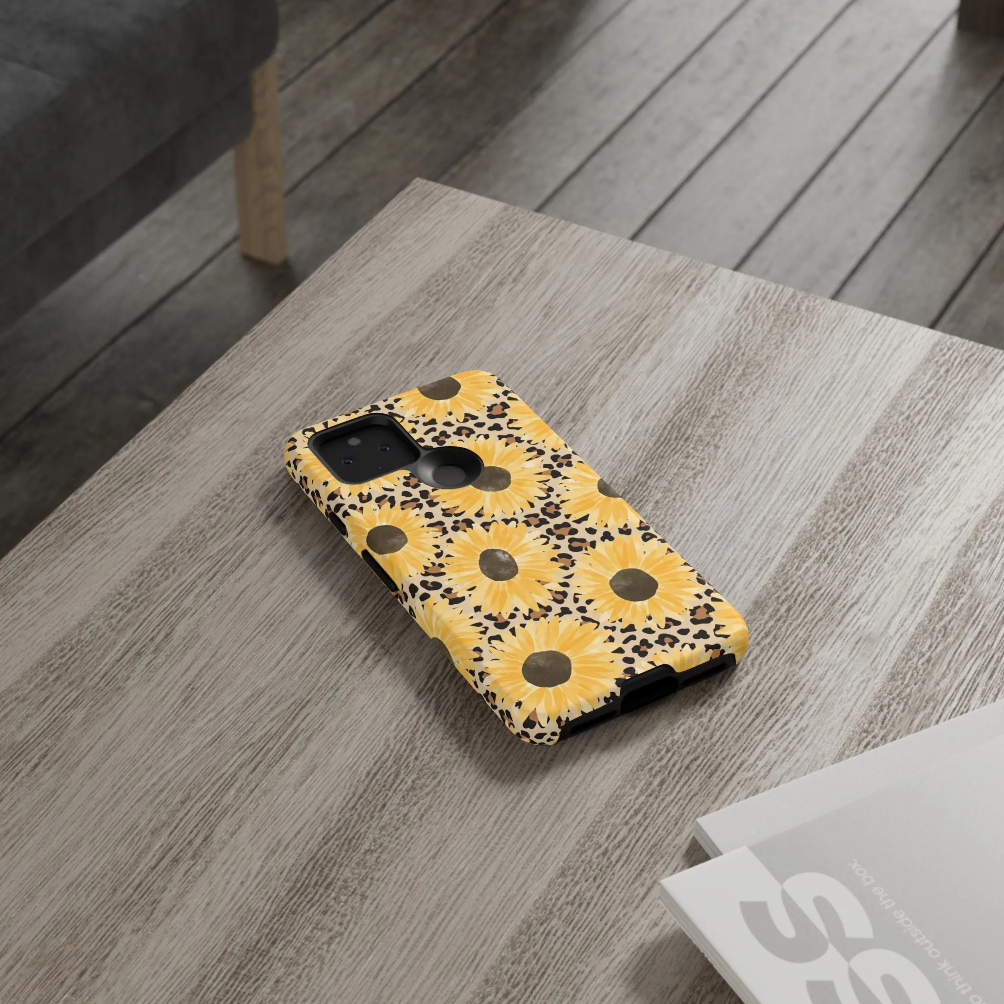 Sunflower Cheetah Tough Cell Phone Case - Various Styles/Sizes