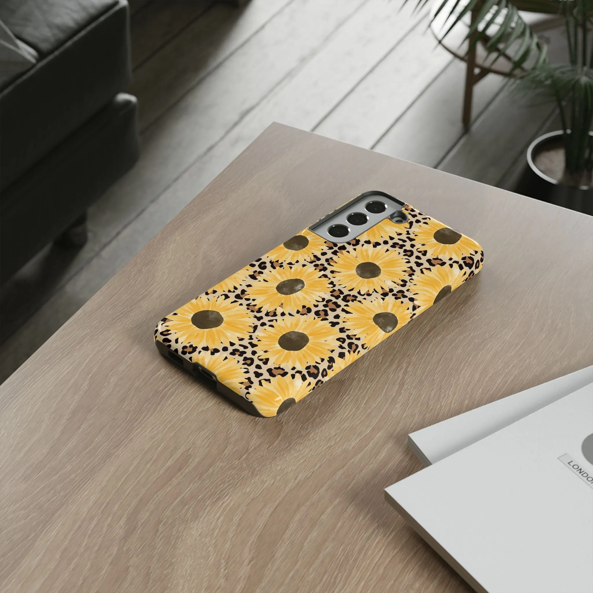 Sunflower Cheetah Tough Cell Phone Case - Various Styles/Sizes