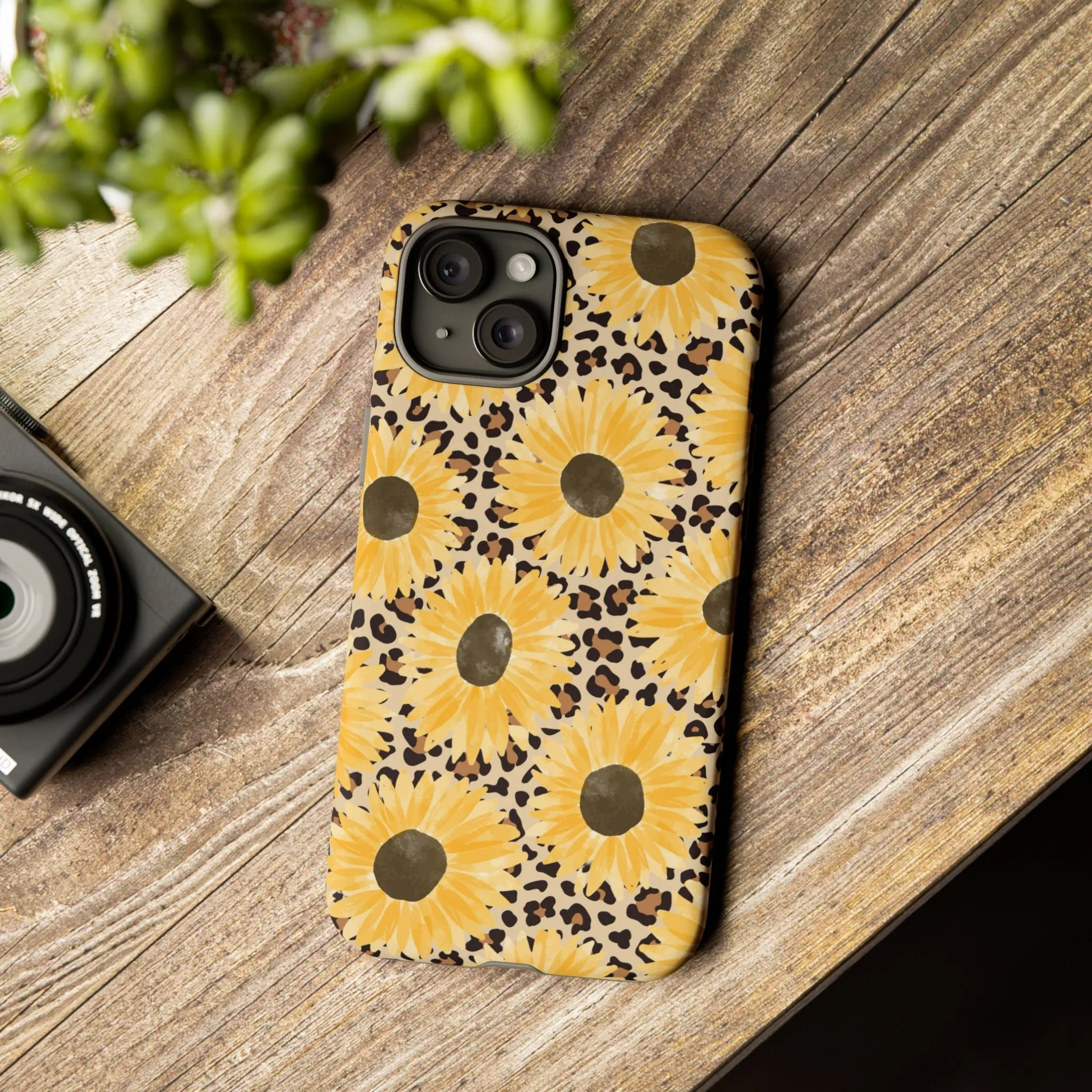 Sunflower Cheetah Tough Cell Phone Case - Various Styles/Sizes