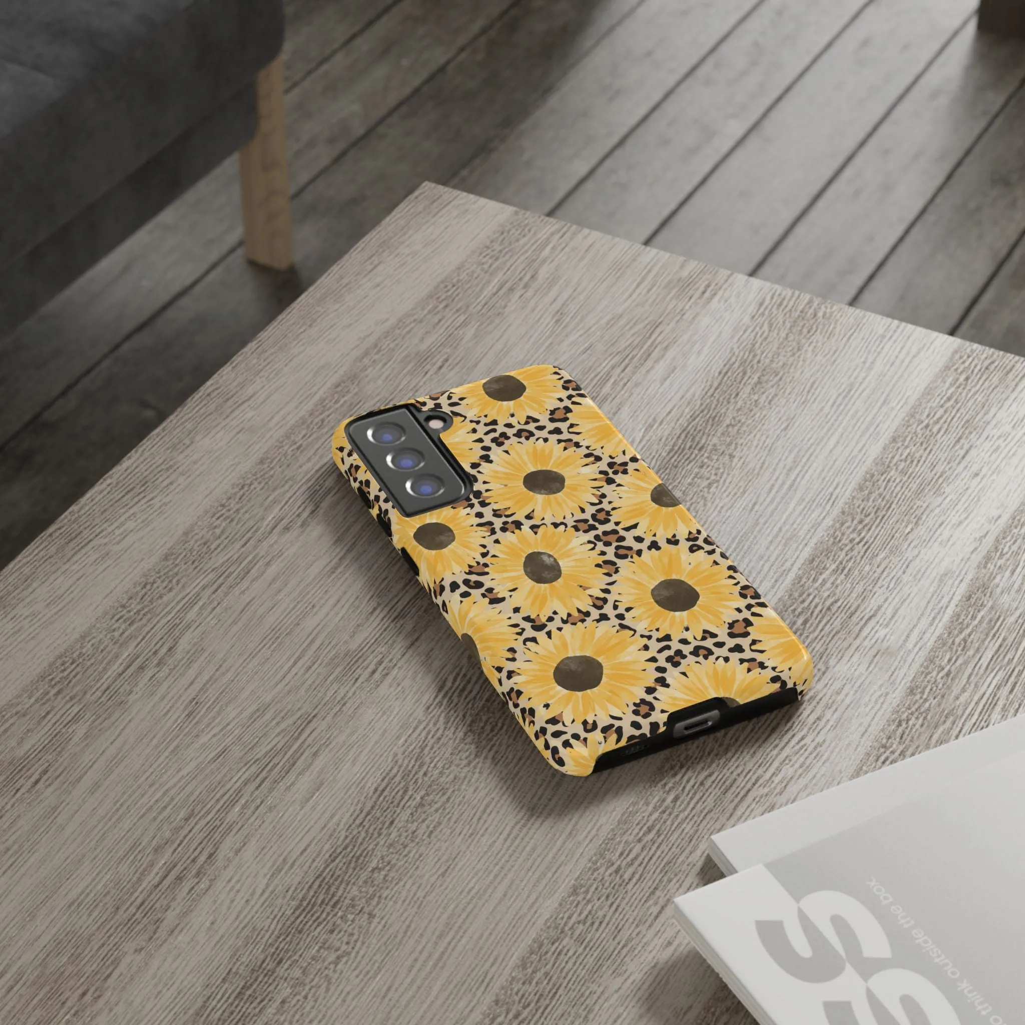 Sunflower Cheetah Tough Cell Phone Case - Various Styles/Sizes