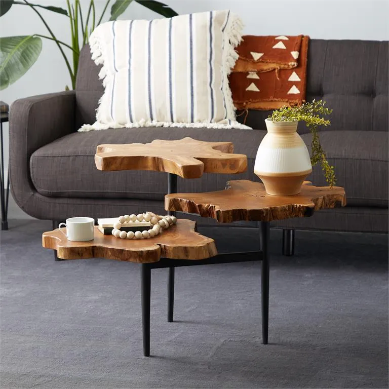 Teak Triple-Tiered Table