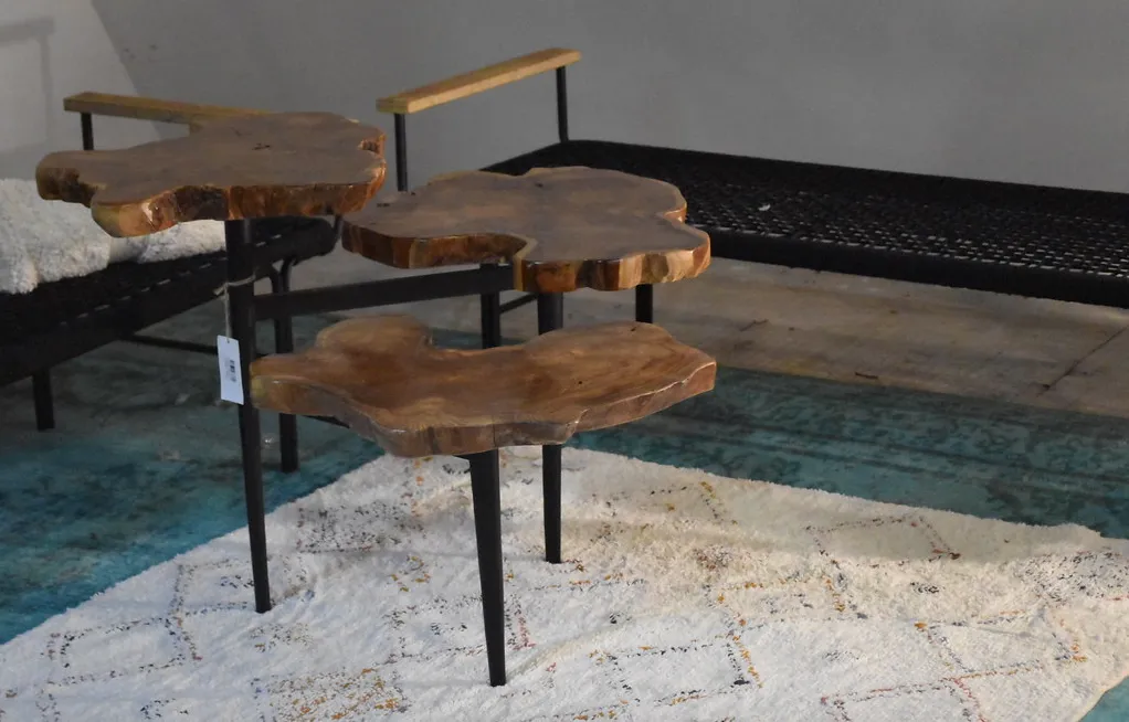 Teak Triple-Tiered Table