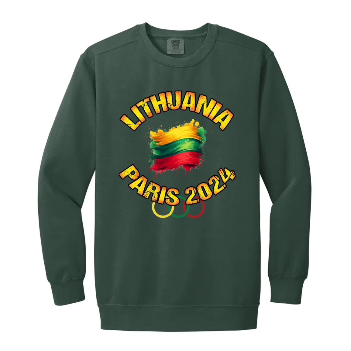 Team Lithuania 2024 Olympics -Men/Women Unisex Soft- Washed Crewneck Sweatshirt