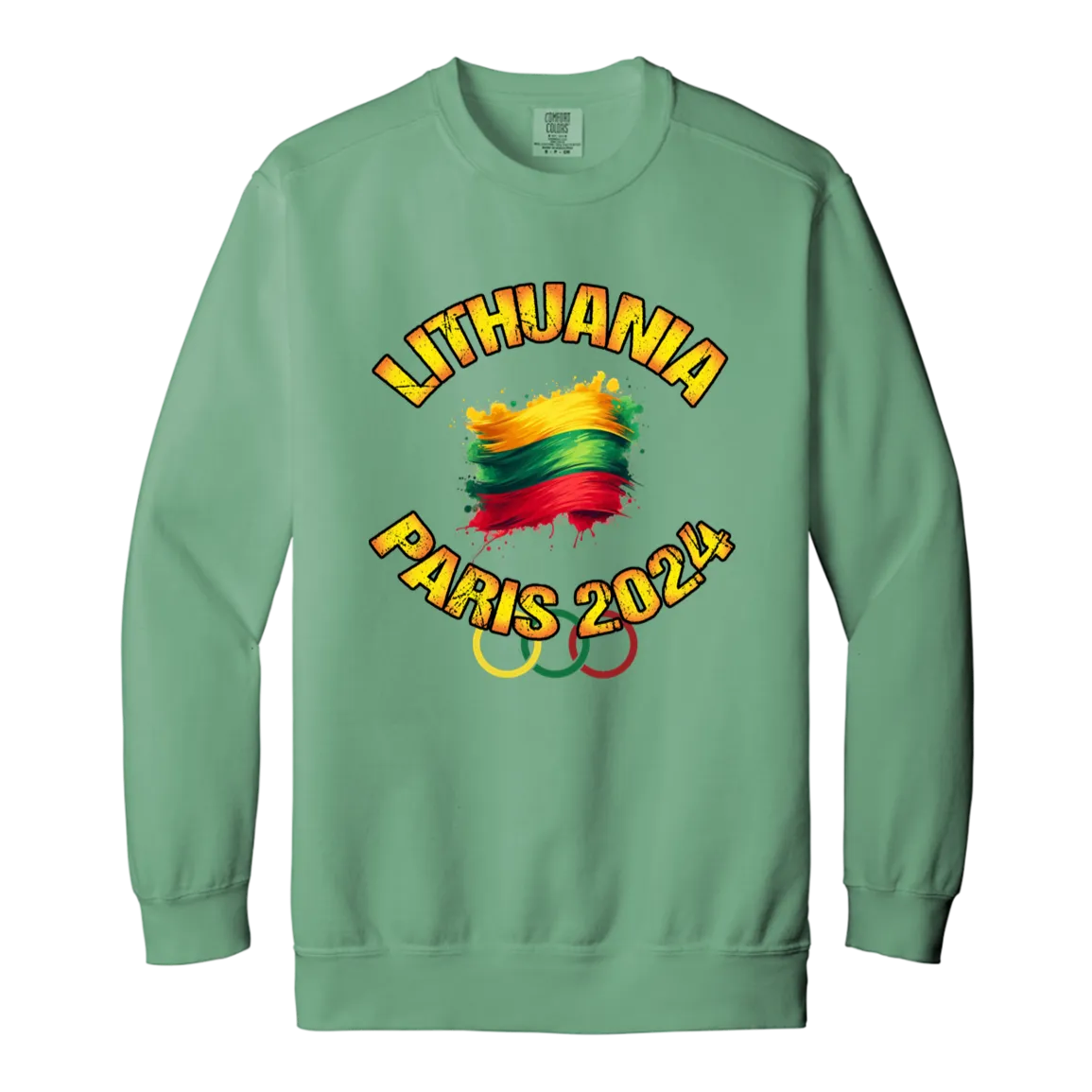 Team Lithuania 2024 Olympics -Men/Women Unisex Soft- Washed Crewneck Sweatshirt
