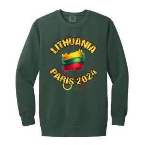 Team Lithuania 2024 Olympics -Men/Women Unisex Soft- Washed Crewneck Sweatshirt