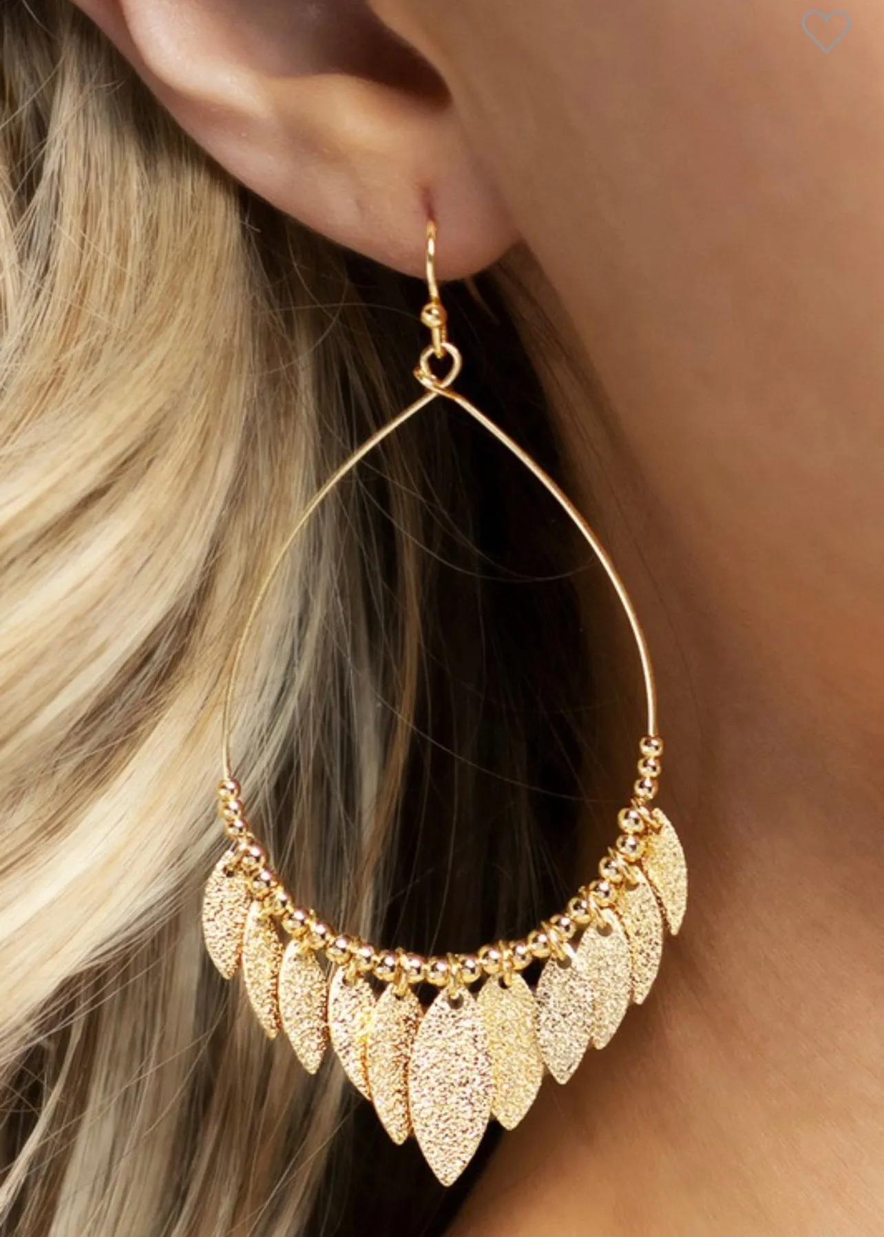 Teardrop Leaf Charm Earrings