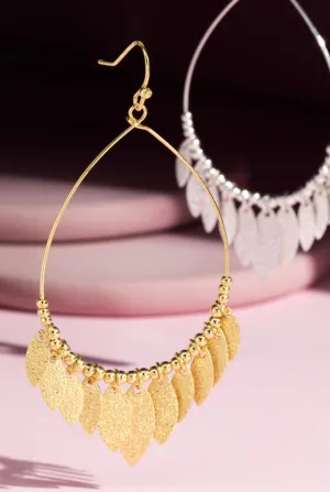 Teardrop Leaf Charm Earrings