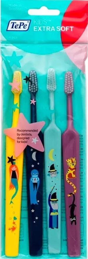 TePe Kids Extra Soft Toothbrush 4 pcs