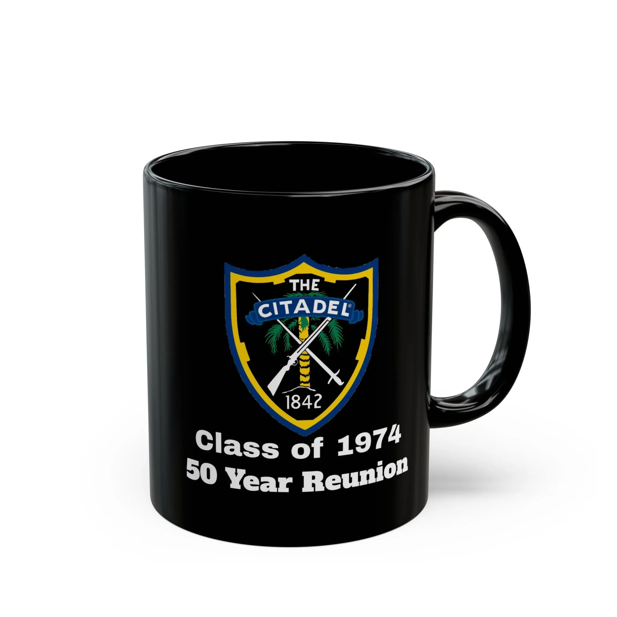 The Citadel, Citadel Shield, Class of 1974 50 Year Reunion, 11/15 Oz Black Mug