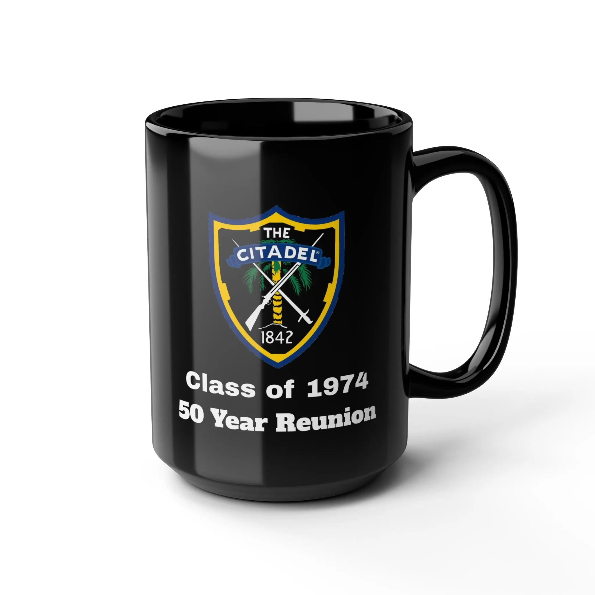 The Citadel, Citadel Shield, Class of 1974 50 Year Reunion, 11/15 Oz Black Mug