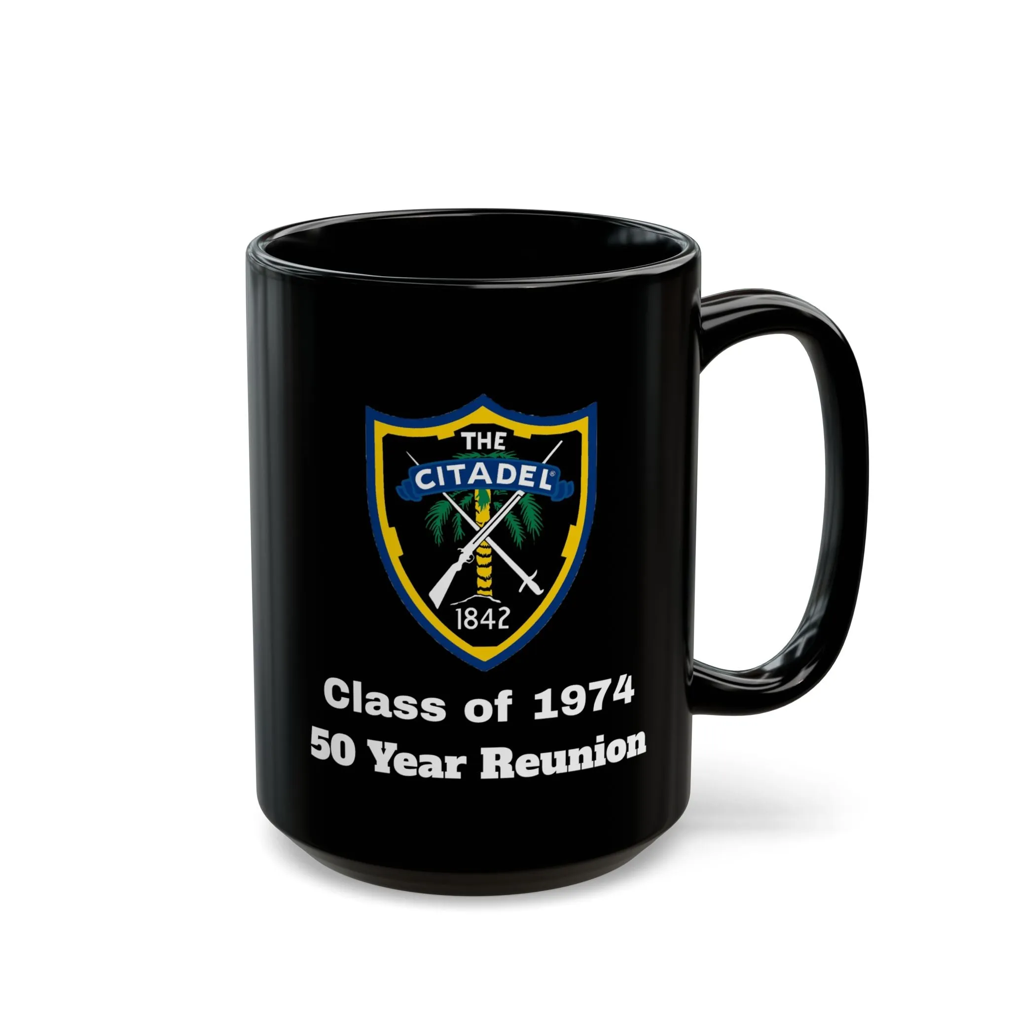 The Citadel, Citadel Shield, Class of 1974 50 Year Reunion, 11/15 Oz Black Mug