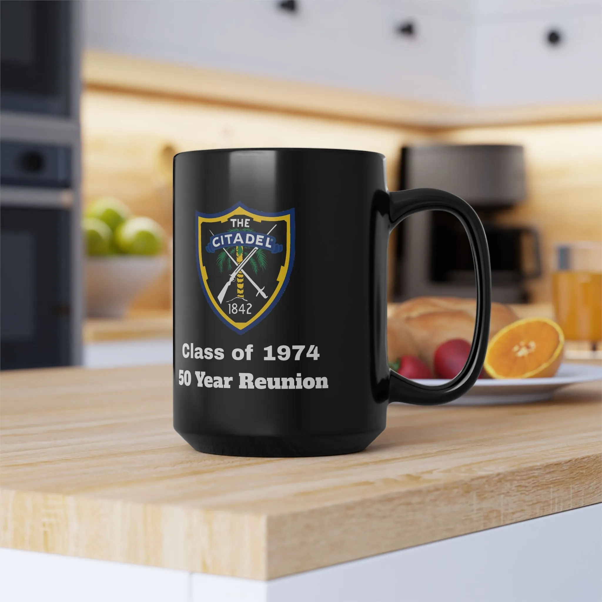 The Citadel, Citadel Shield, Class of 1974 50 Year Reunion, 11/15 Oz Black Mug
