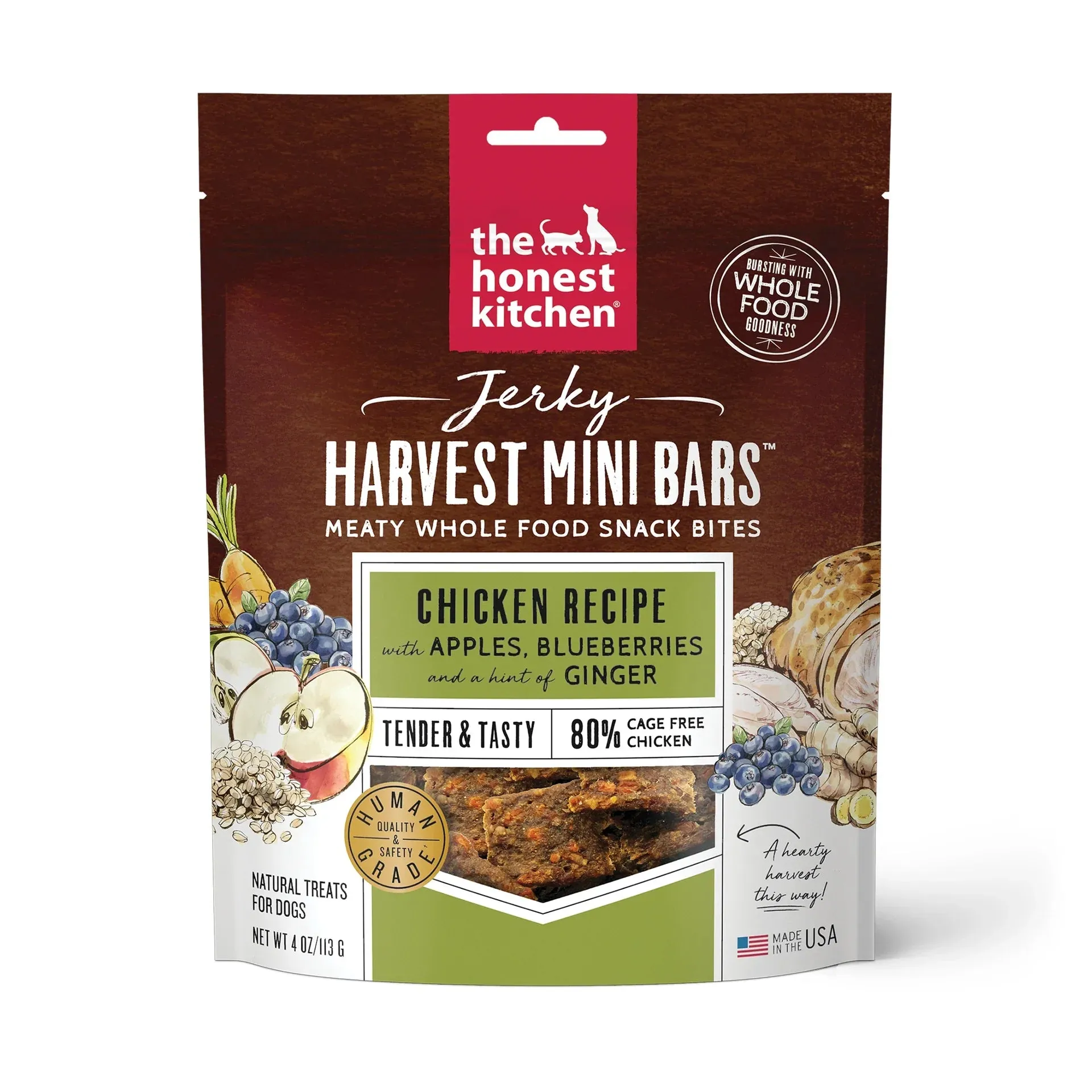 The Honest Kitchen Dog Jerky Harvest Mini Bars