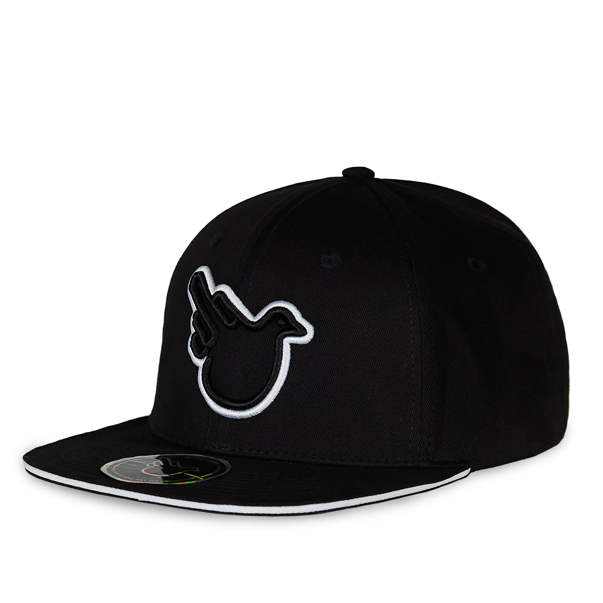 The Snowbird Black and White Flat Bill SnapBack