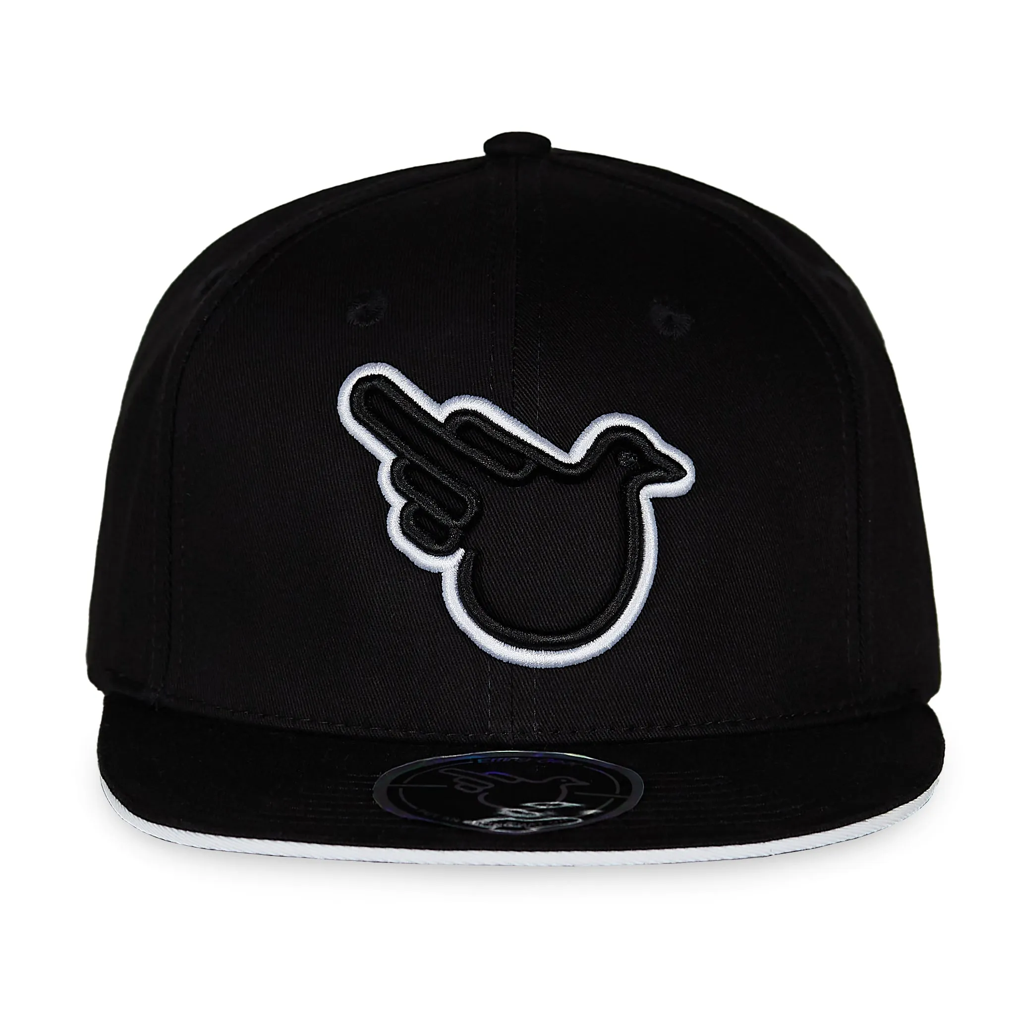 The Snowbird Black and White Flat Bill SnapBack