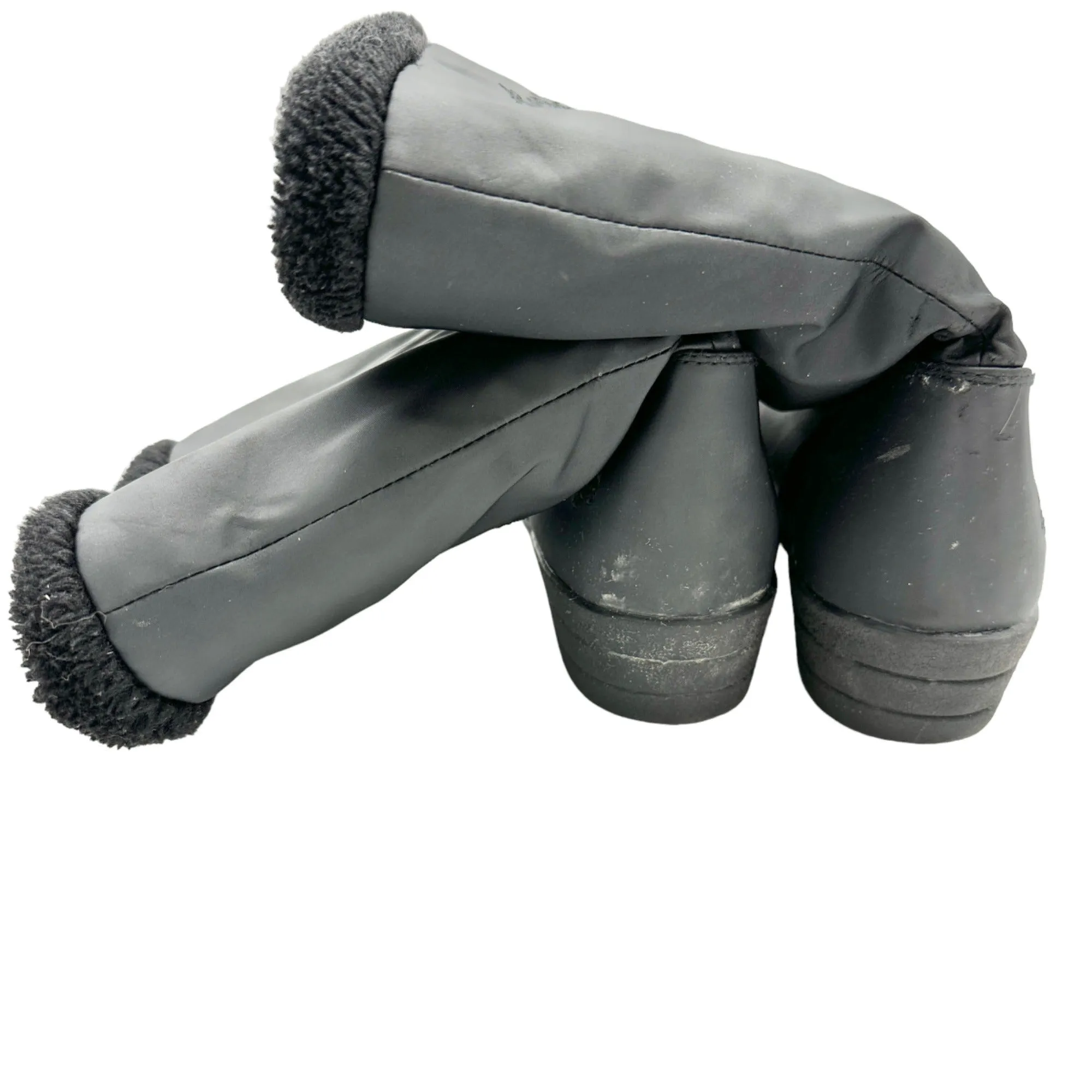 Totes All Weather Footwear Boots Size 11 Black Zip Up Faux Fur Lined