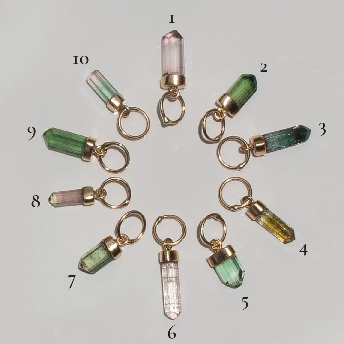 Tourmaline Crystal Charms