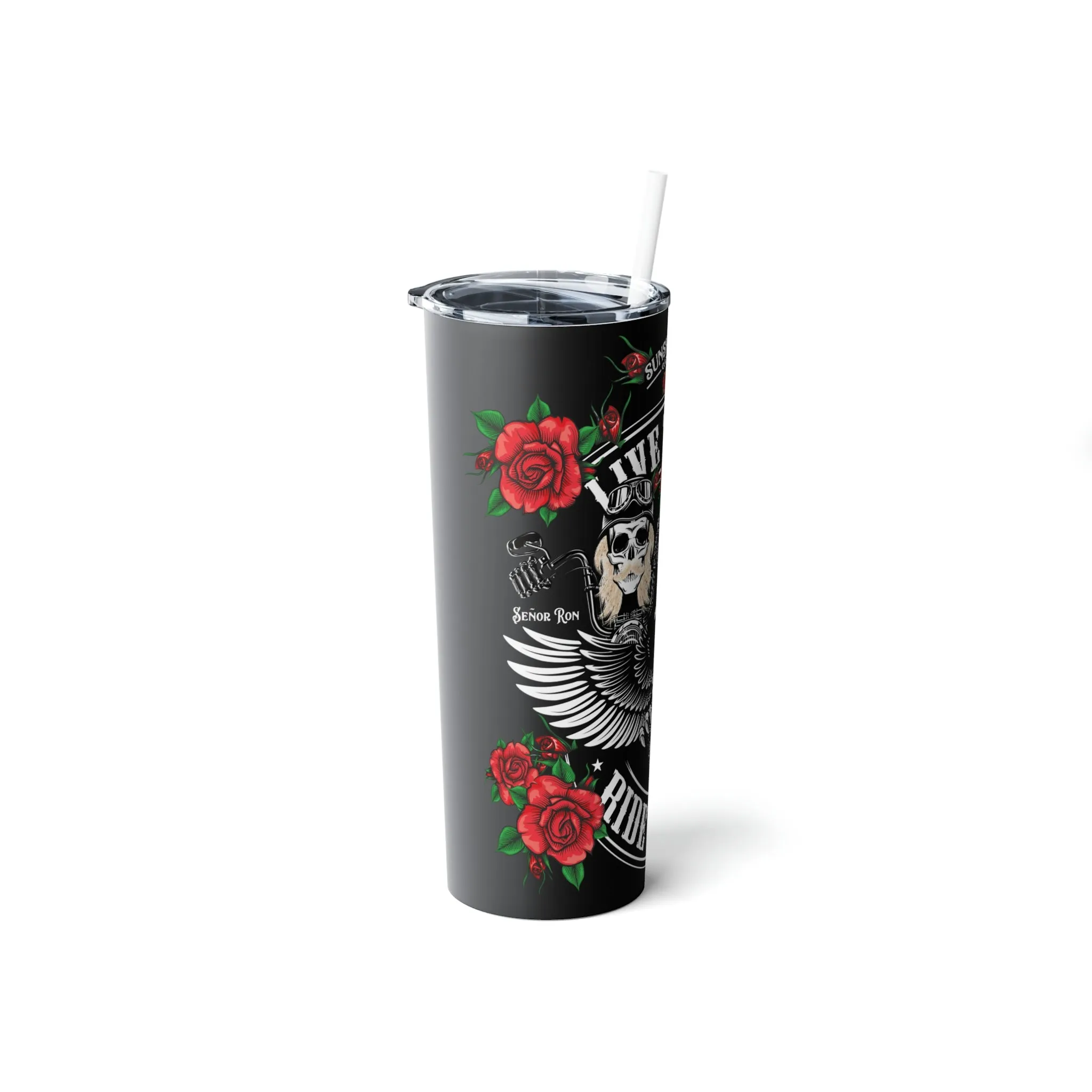 Tribute T - Skinny Steel Tumbler with Straw, 20oz