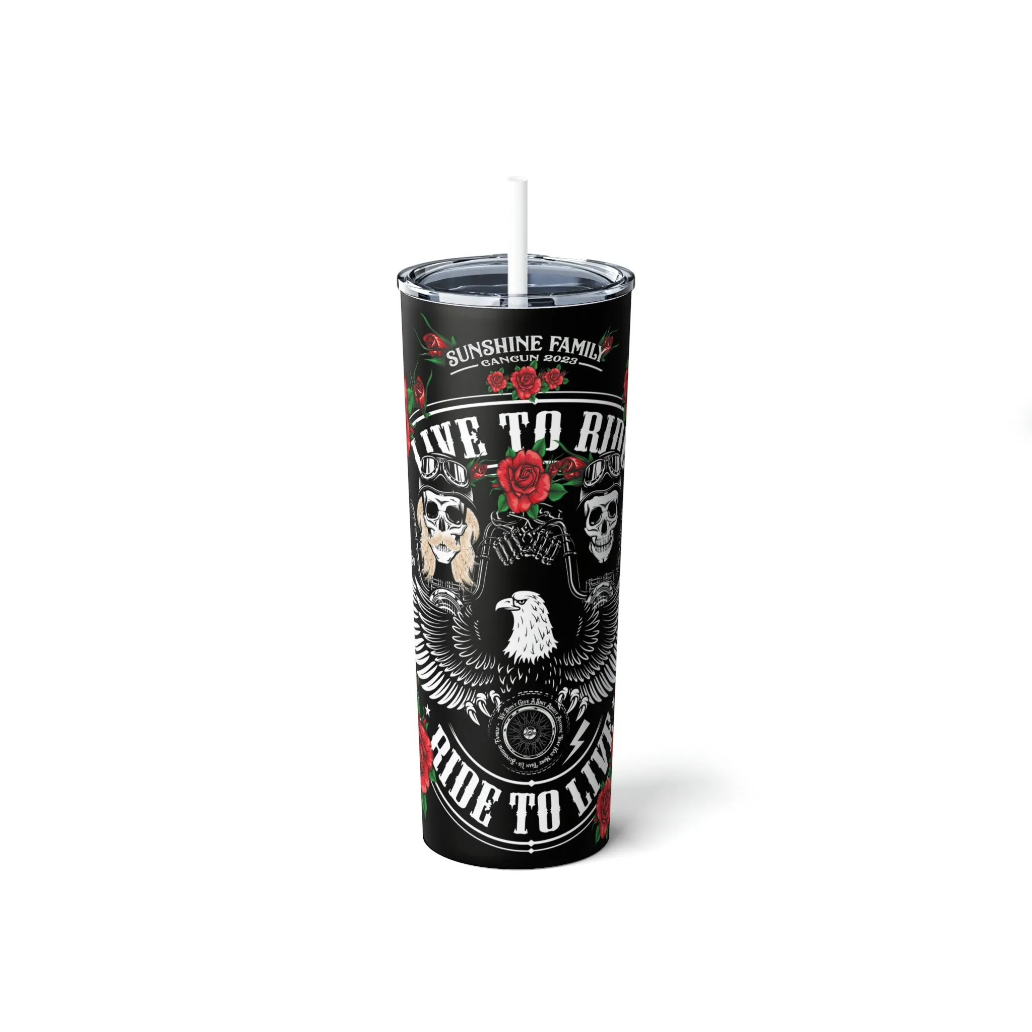 Tribute T - Skinny Steel Tumbler with Straw, 20oz