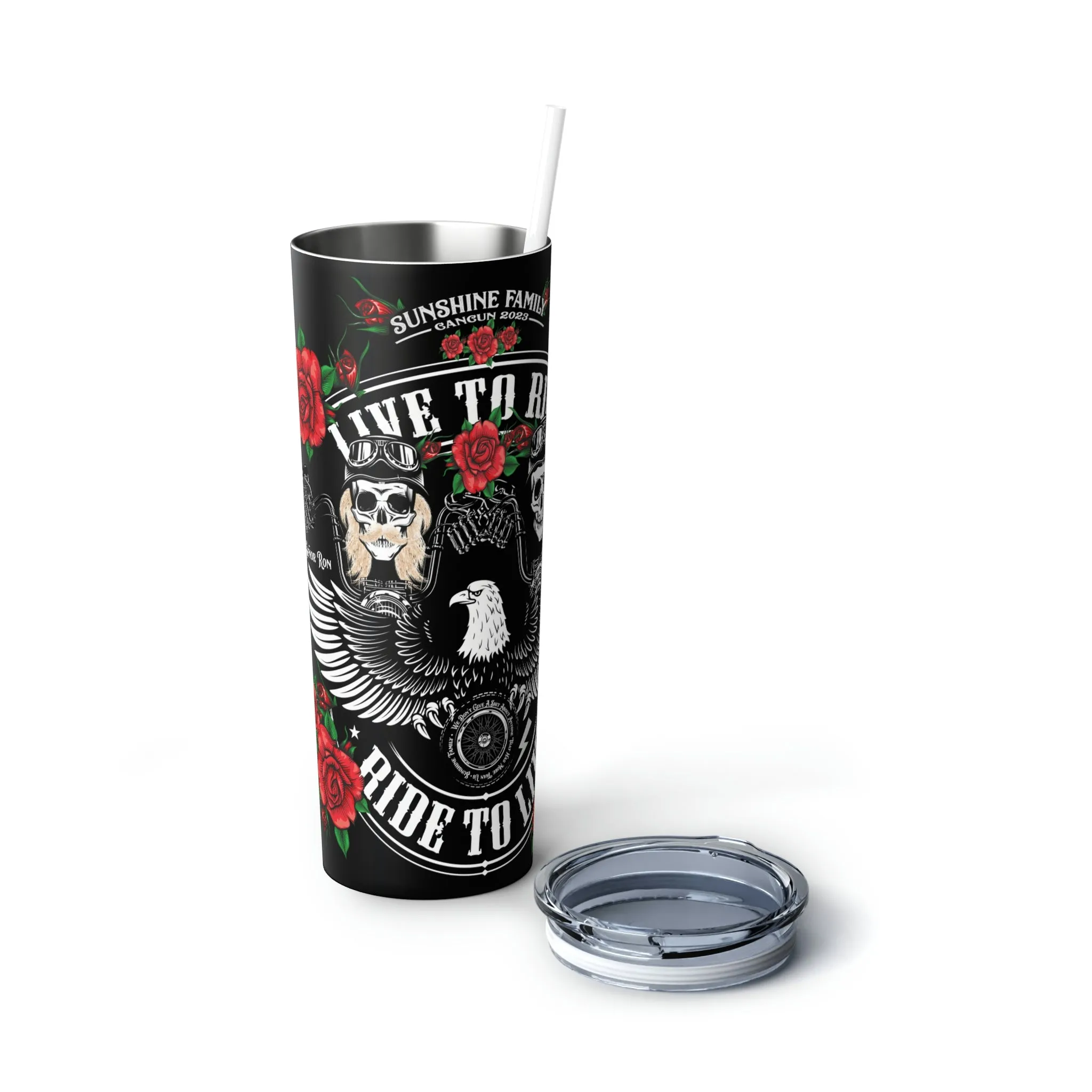 Tribute T - Skinny Steel Tumbler with Straw, 20oz