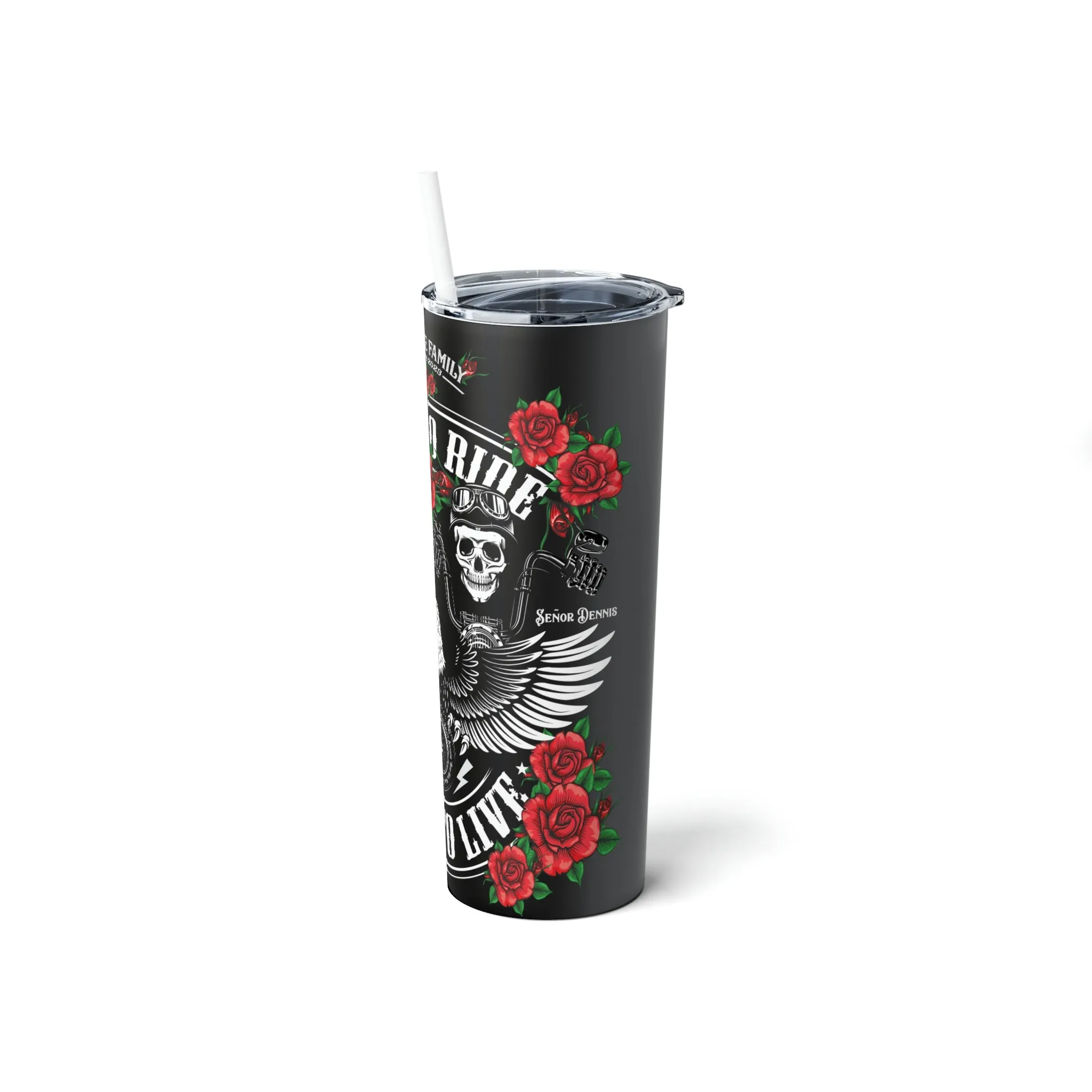 Tribute T - Skinny Steel Tumbler with Straw, 20oz