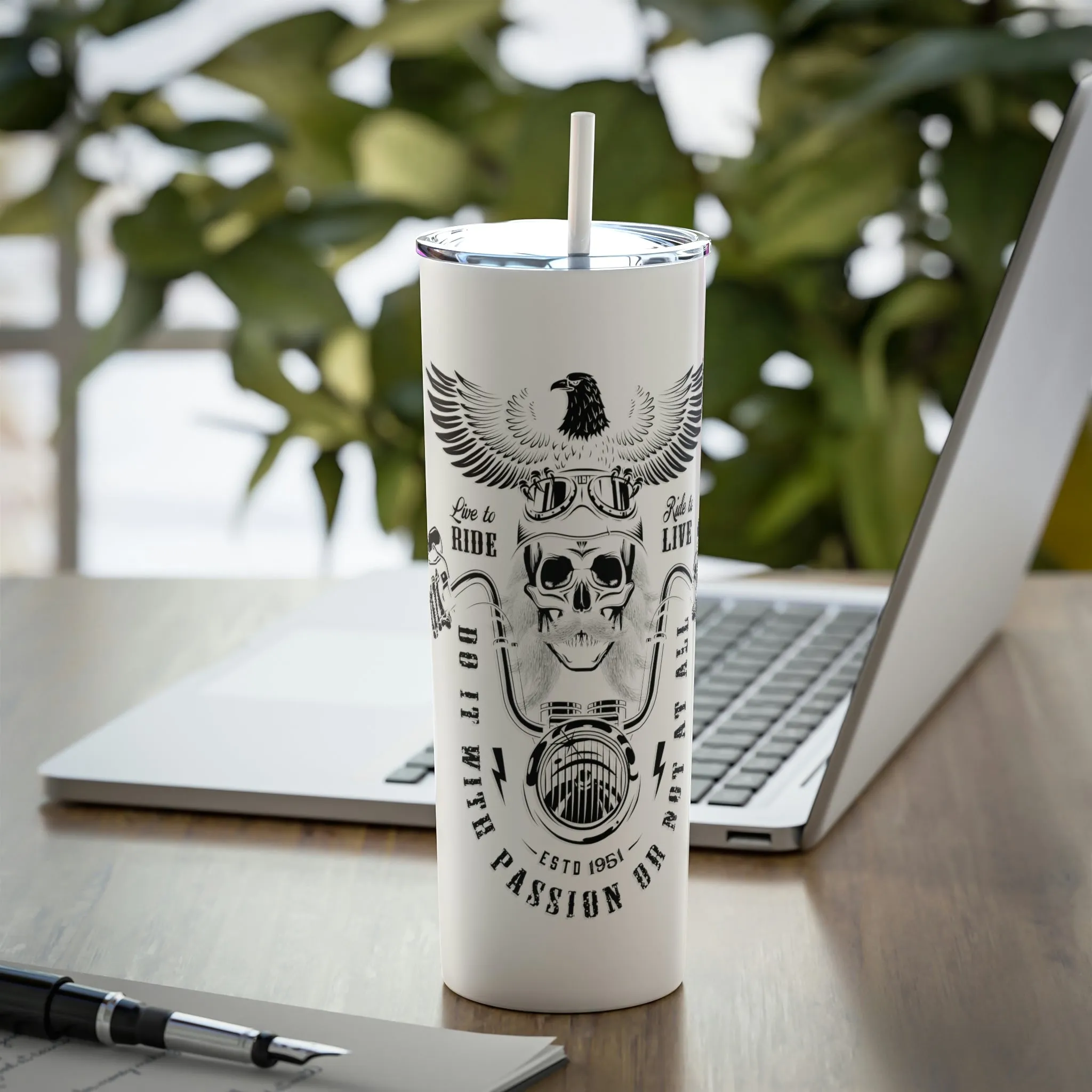 Tribute Tumbler - Skinny Steel Tumbler with Straw, 20oz - Sunshine Family