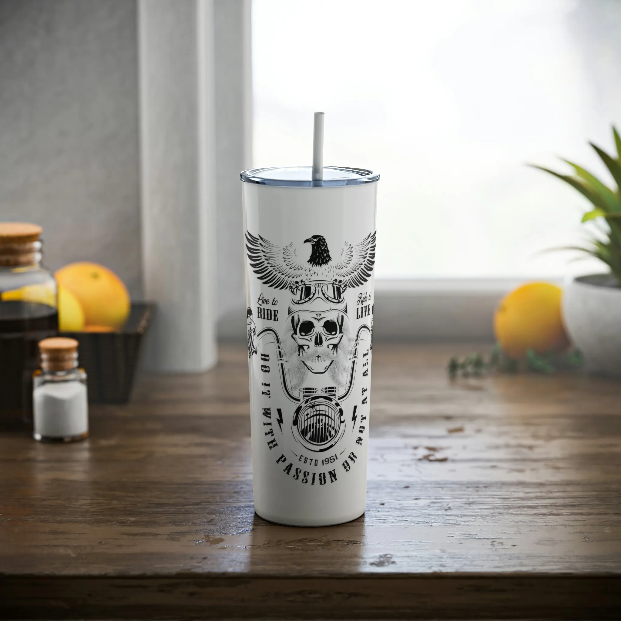 Tribute Tumbler - Skinny Steel Tumbler with Straw, 20oz - Sunshine Family