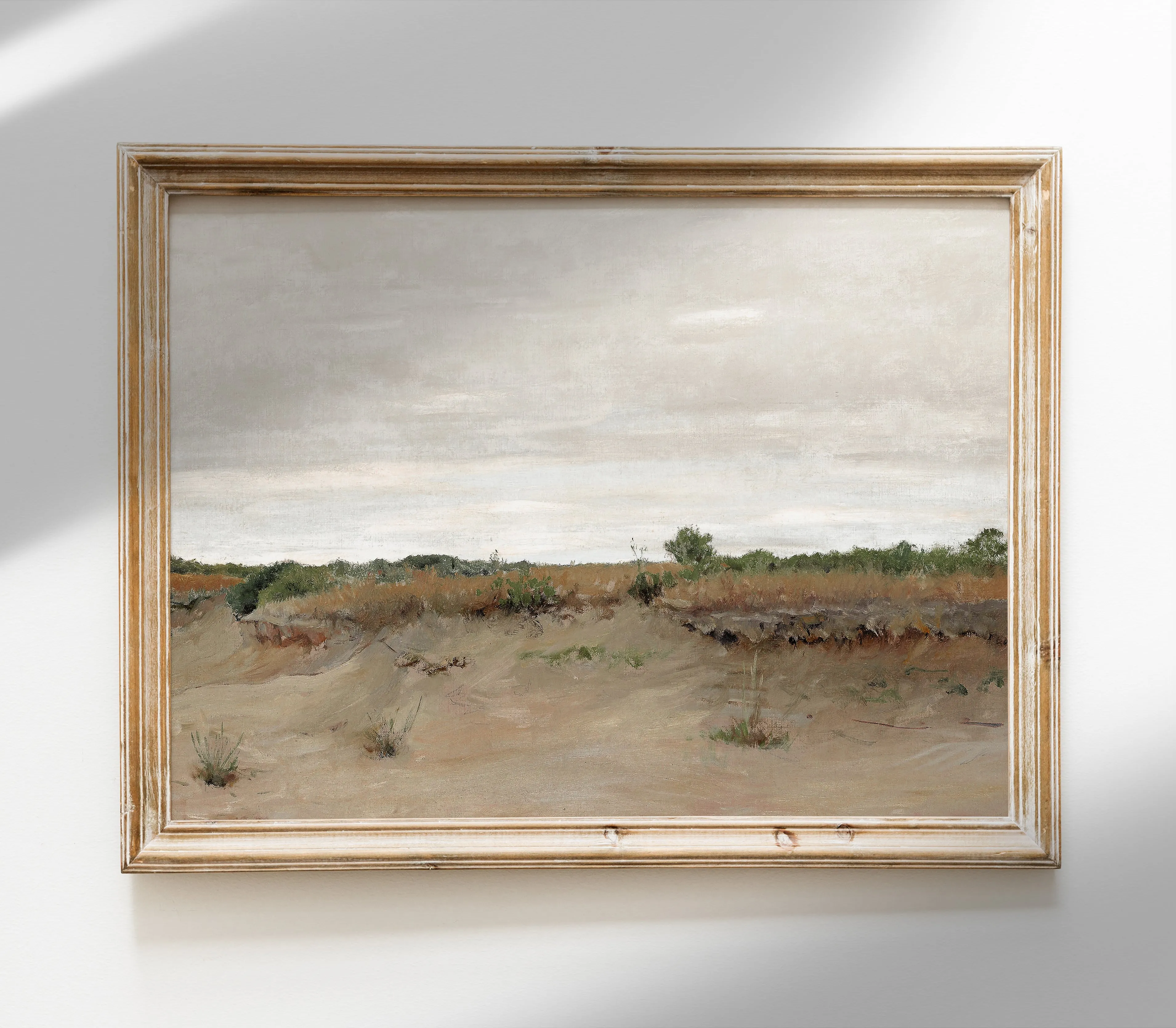 Vintage Neutral Desert Painting | Landscape Art Print L226