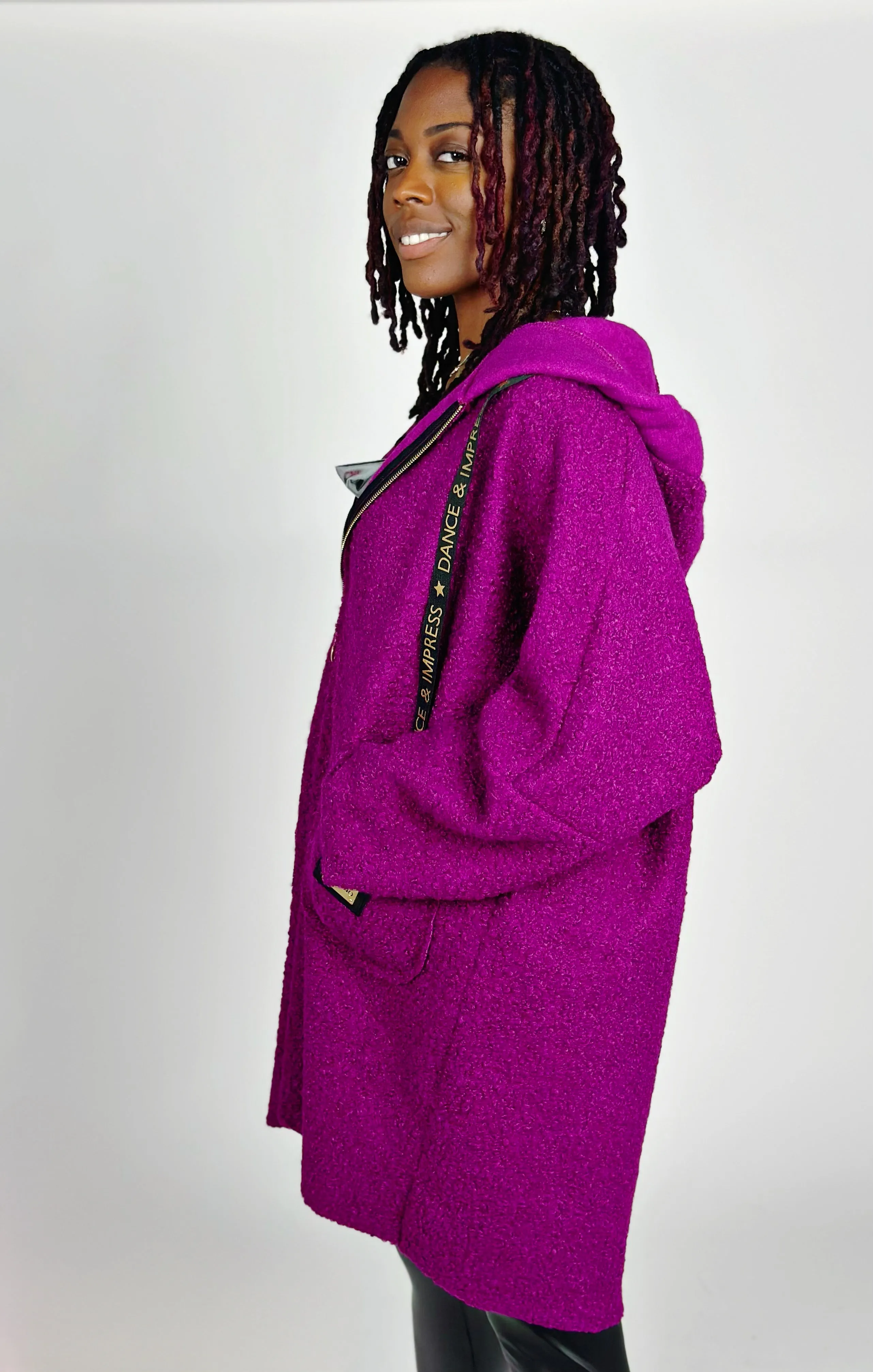 Violet Soft Hooded Coat