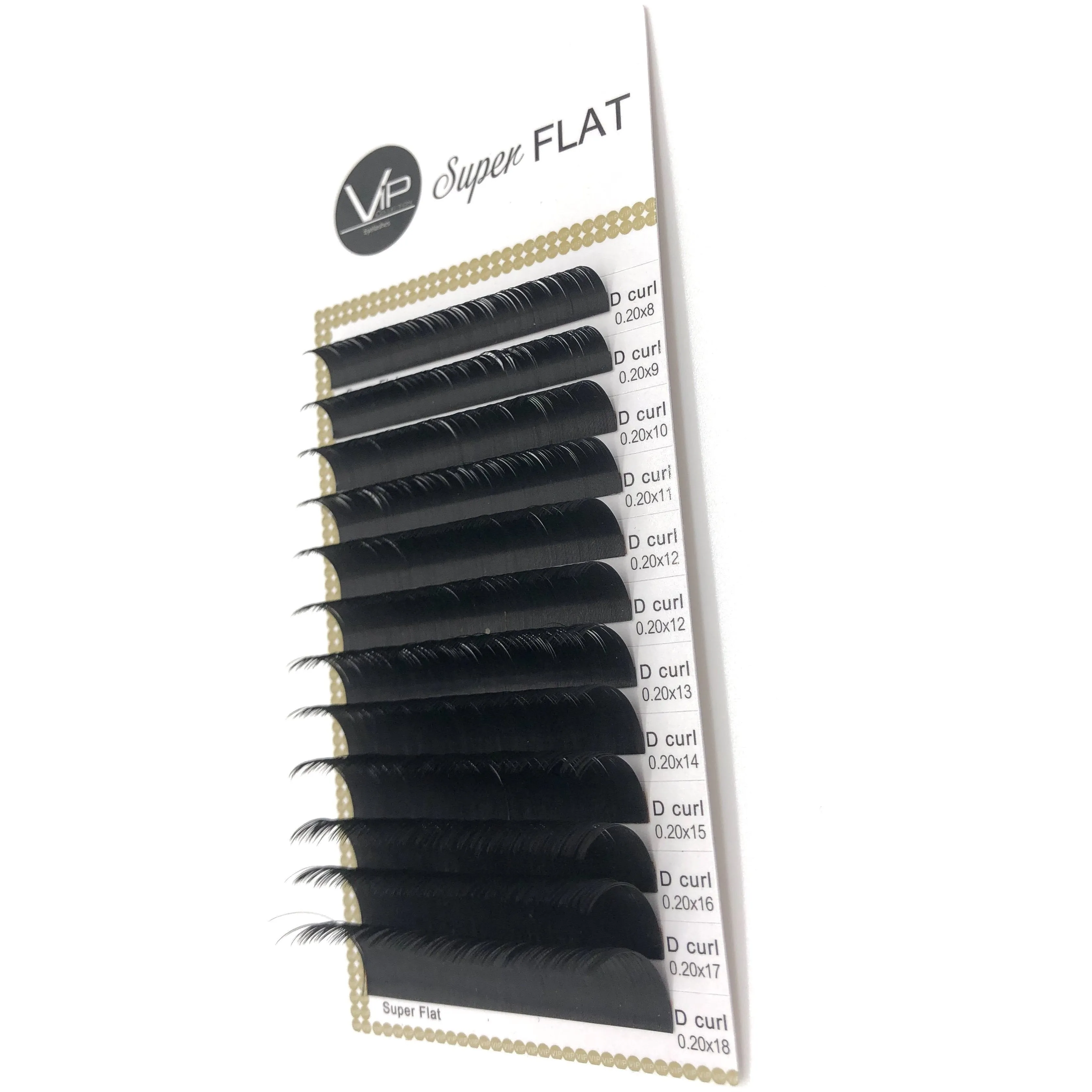 VIP Eyelashes - Super Flat Extensions - 12 lines - 0.20 D