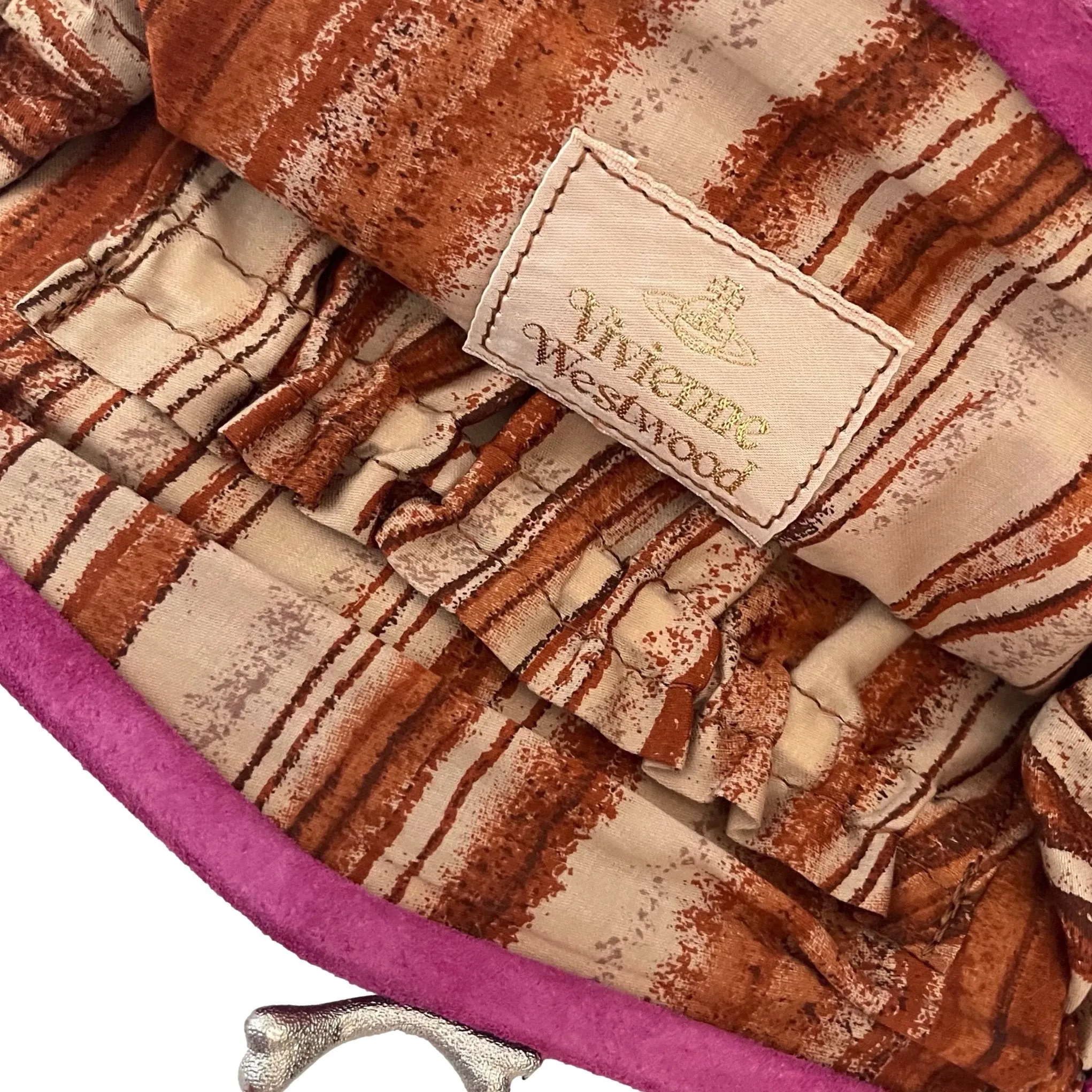 Vivienne Westwood Pink Suede Bone Lock Bag