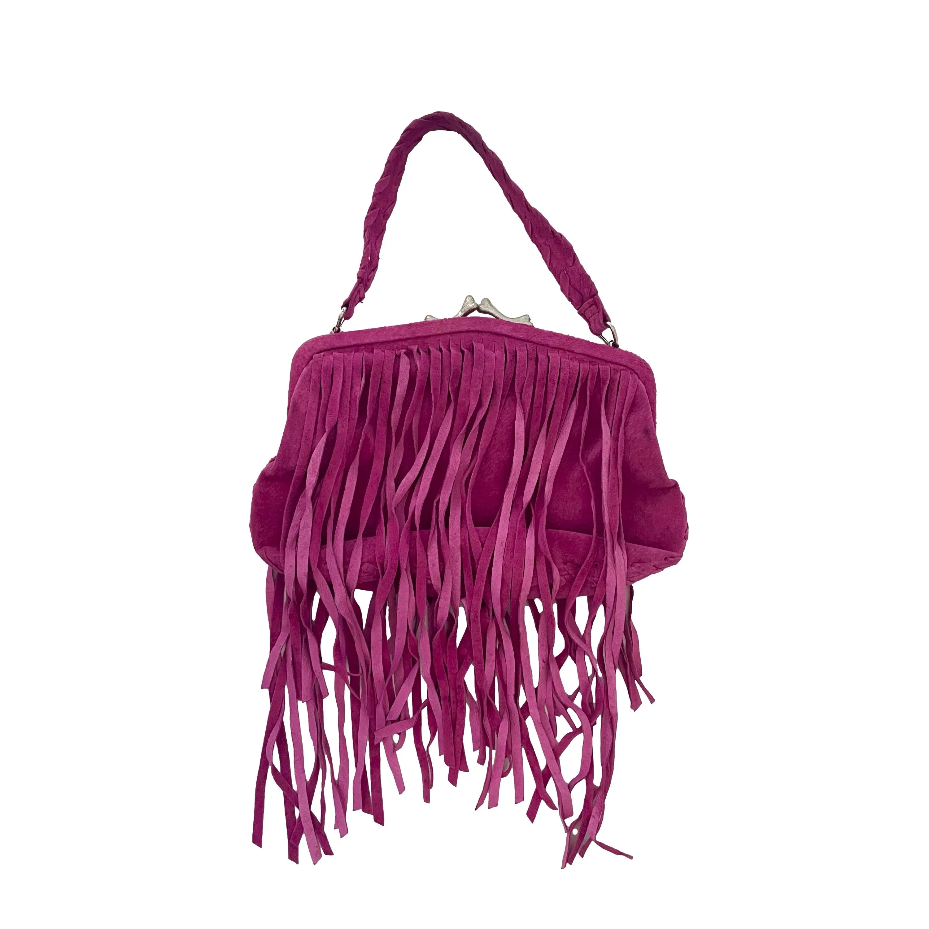 Vivienne Westwood Pink Suede Bone Lock Bag